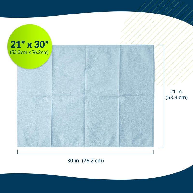 Avalon 703 Disposable Pillowcases, Blue, 21” Wide x 30” Long (Pack of 100) ― Single-Use Pillowcases ― Tissue with Poly Back to Help Prevent Leak-Through ― Pebble Embossed ― Medical Supplies