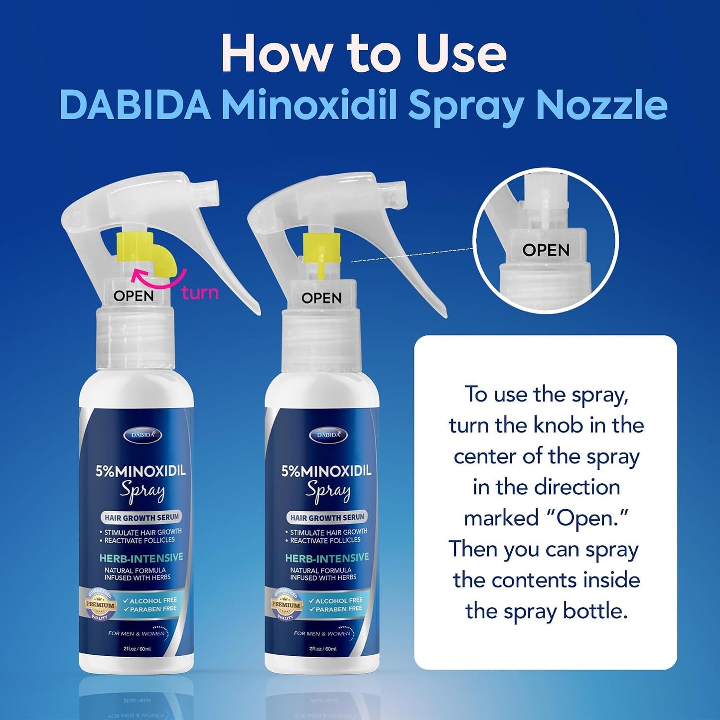 Minoxidil Hair Regrowth Spray - 5% Treatment for Women & Men | 60ml Beard & Hair Growth Solution