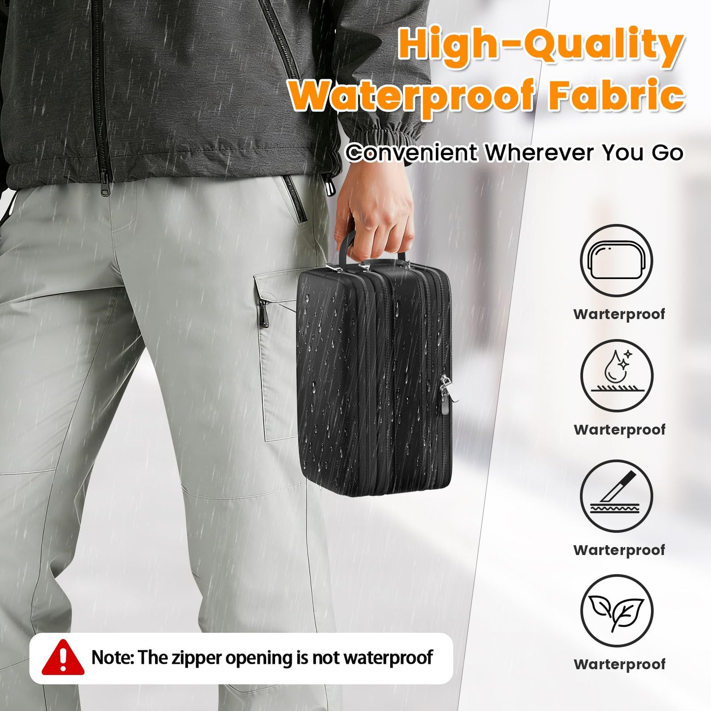 Toiletry Bag for Men, Water-Resistant Mens Toiletry Travel Bag & Tactical Shower Bag, Toiletries Travel Bag Storage for Grooming Accessories, Toiletry Bags for Travel Gym Dorm