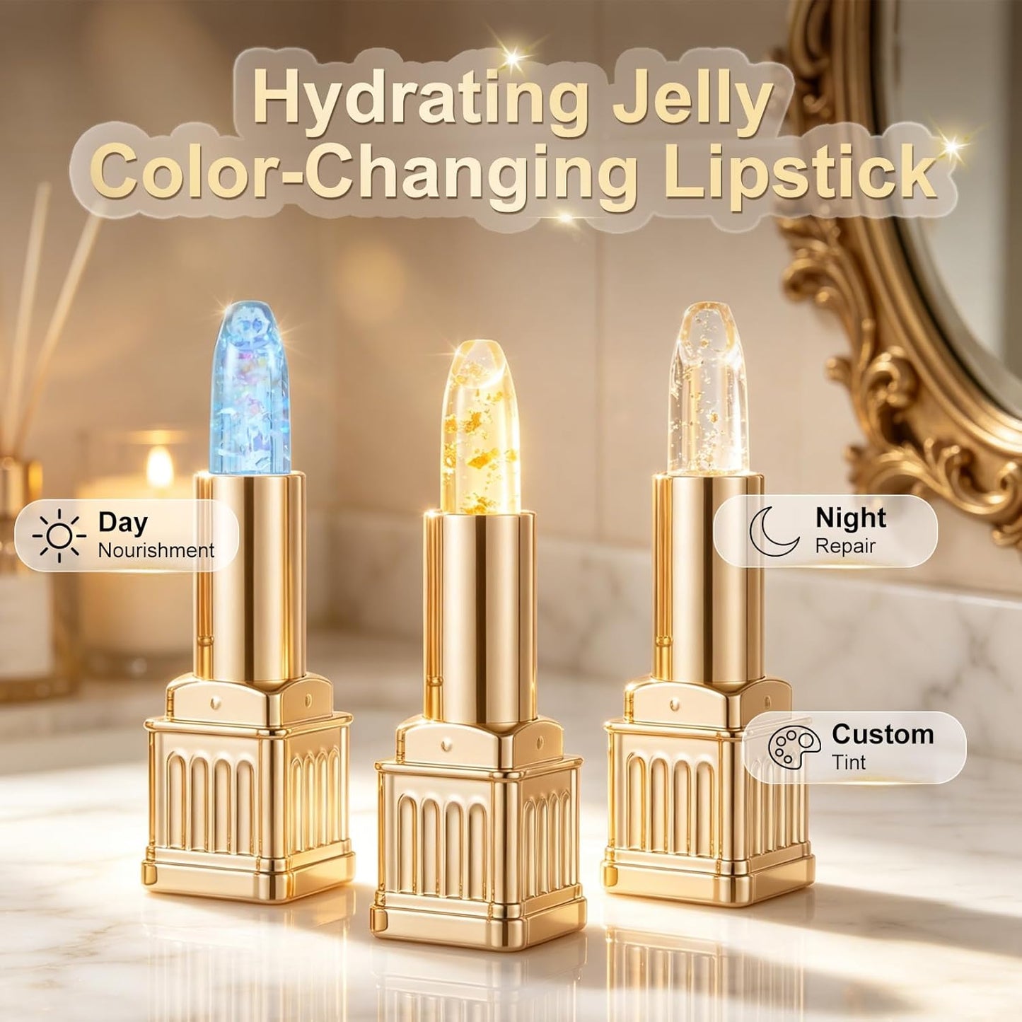 Color Changing Lipstick - PH Adjusting Moisturizing Lip Gloss | 2 Pcs, 24-Hour Hydration, Suitable for All Skin Tones