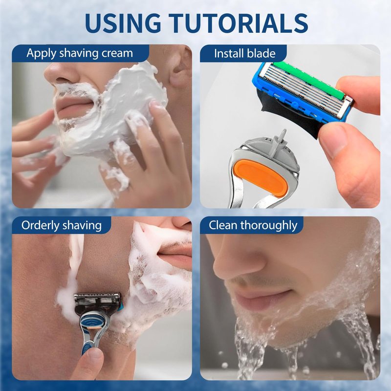 Replace Handle Compatible with Gillette Fusion5 Razors for Men, Comfort Glide Razor Handle Non-Slip Ergonomic Handles, Only the Handle(1 Pack Blue)