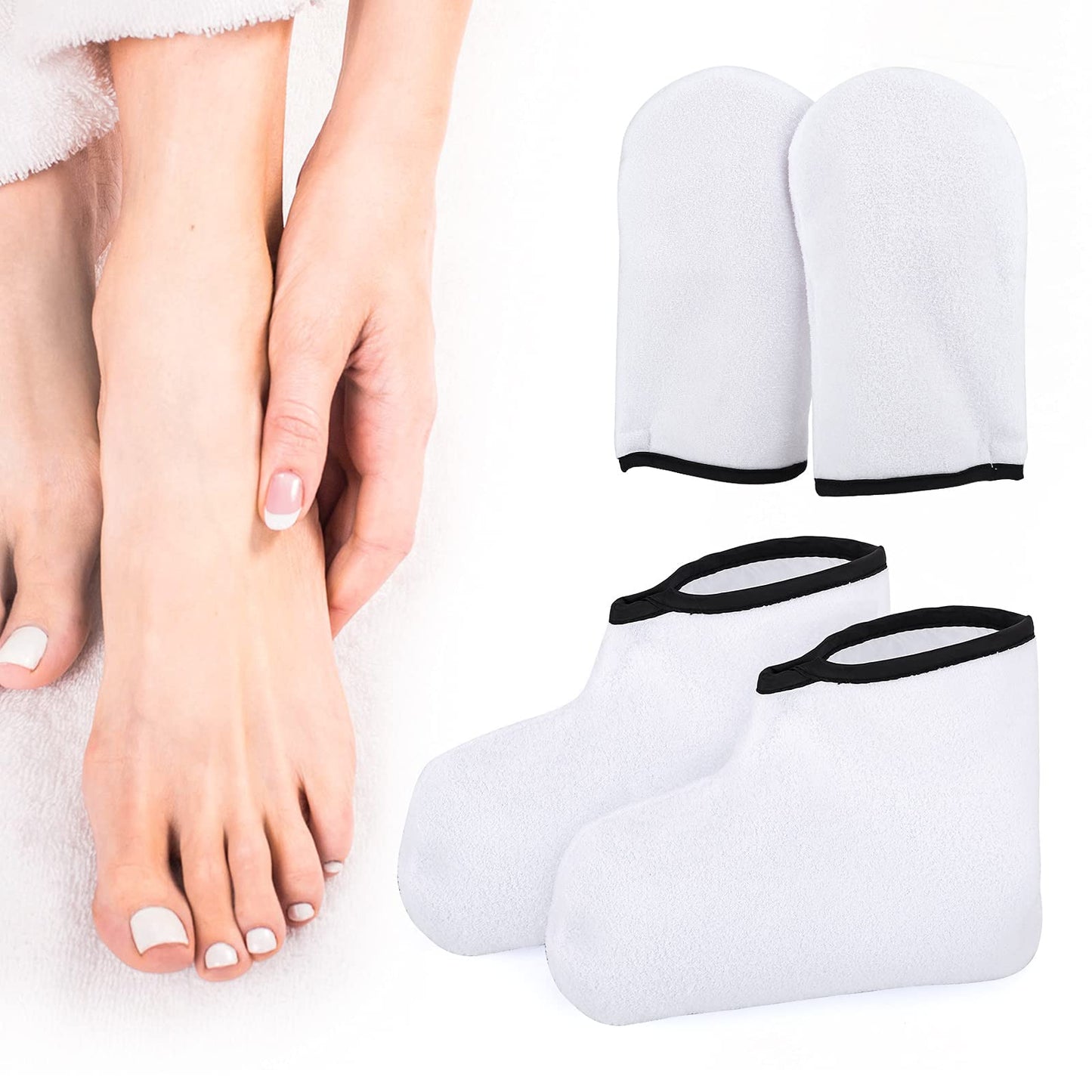 Paraffin Wax Gloves & Booties, Segbeauty Paraffin Heated SPA Mittens Foot Liners, Gloves & Socks for Hot Wax Hand thera-py Thermal treat-ment Home DIY SPA Wax Warmer Paraffin Wax Machine White