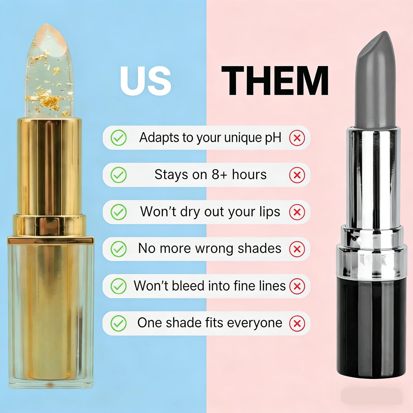 Areliaa Lipstick, PH Adjusting Lipstick for Mature Women, Transferproof Clear Lip Gloss, Long-Lasting 8+ Hours Hydration Lip-stick Without Stripping, Suitable for All Skin Tones (3PCS)