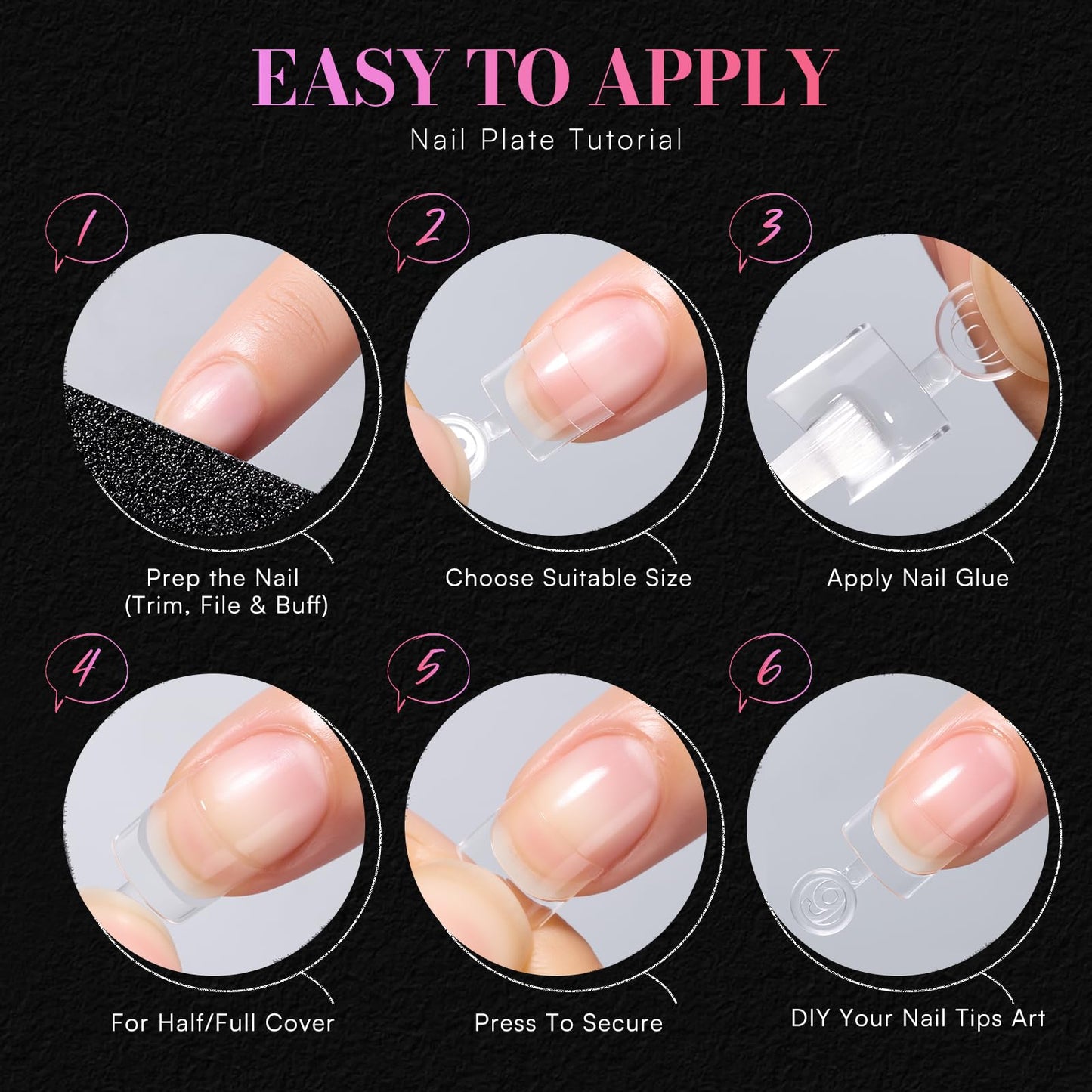 Makartt Short Square Nail Tips: 504 PCS Half Cover Pre-shaped Acrylic Nail Tips, Half Matte, 15 Sizes, False Nails - Easy-to-go Nail Extensions Manicure Supplies Salon DIY at Home