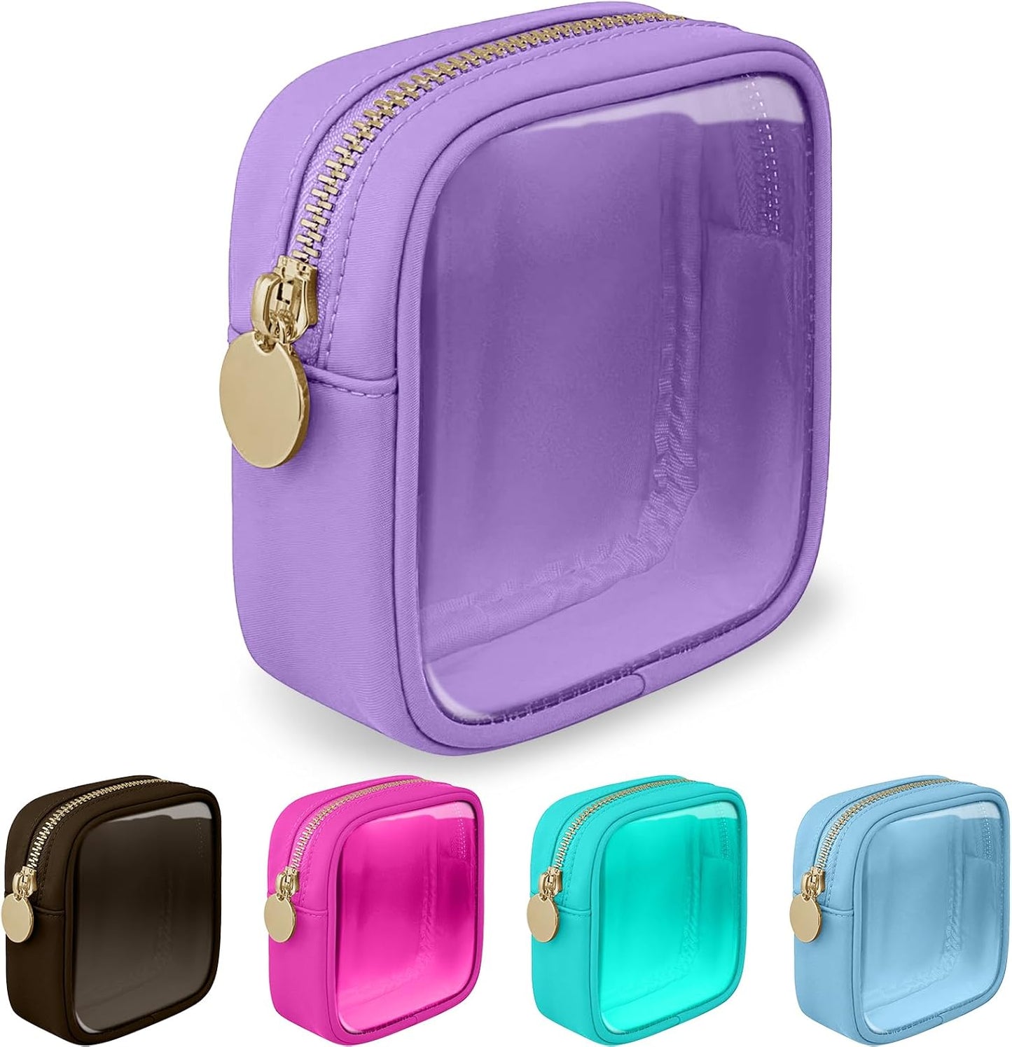 Floral Makeup Bag - Cute Pink Nylon Zipper Pouch for Travel | Waterproof Cosmetic Organizer for Women