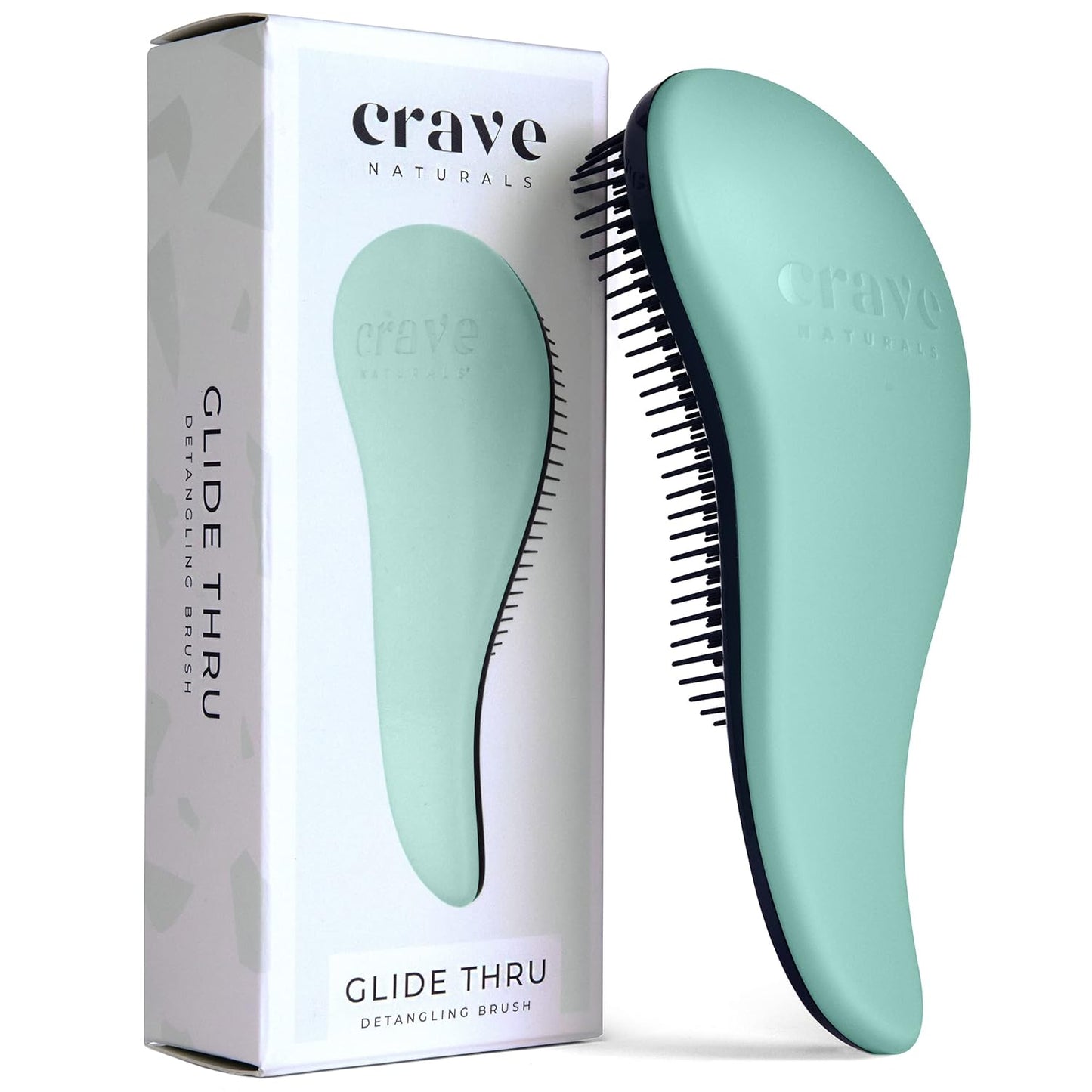 Glide Thru Detangling Hairbrush - Effortlessly Untangles Wet, Dry & Damaged Hair | Gentle Styling Tool for All Ages - 7.5 x 3 in, Turquoise