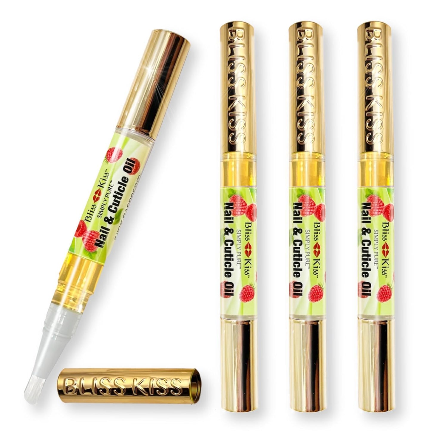 Crisp Fragrance Nail Oil Cuticle Pens - Vitamin E & Jojoba Nail Strengthener for Brittle Nails | 4-Pack