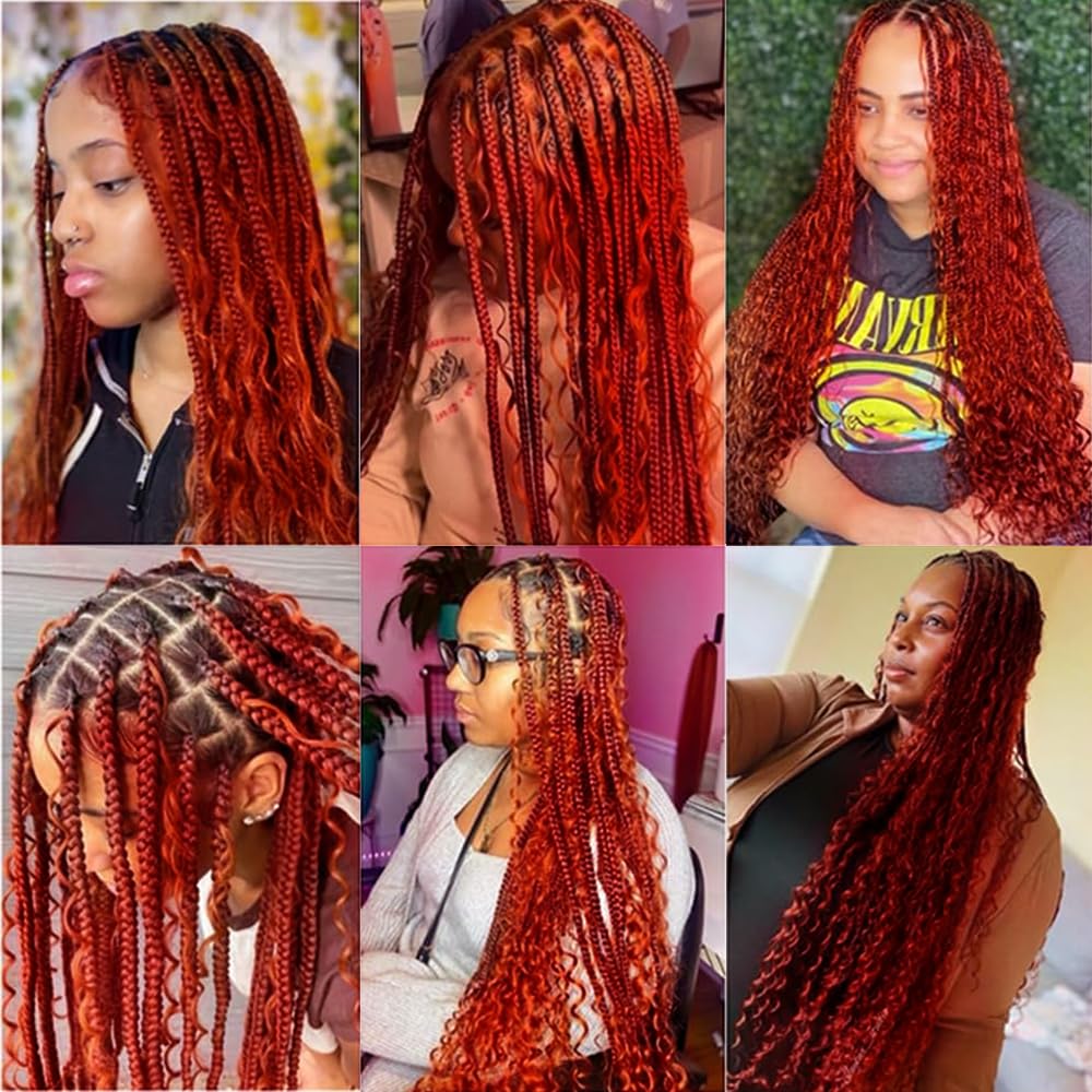Red Boho Human Hair Braiding Red Boho Hair For Braiding Deep Wave Bulk Braids LadrXadr Epression Prestretched Deep Curly Braids Brazilian No Weft 3 Bundles 150g 18 18 18 inch