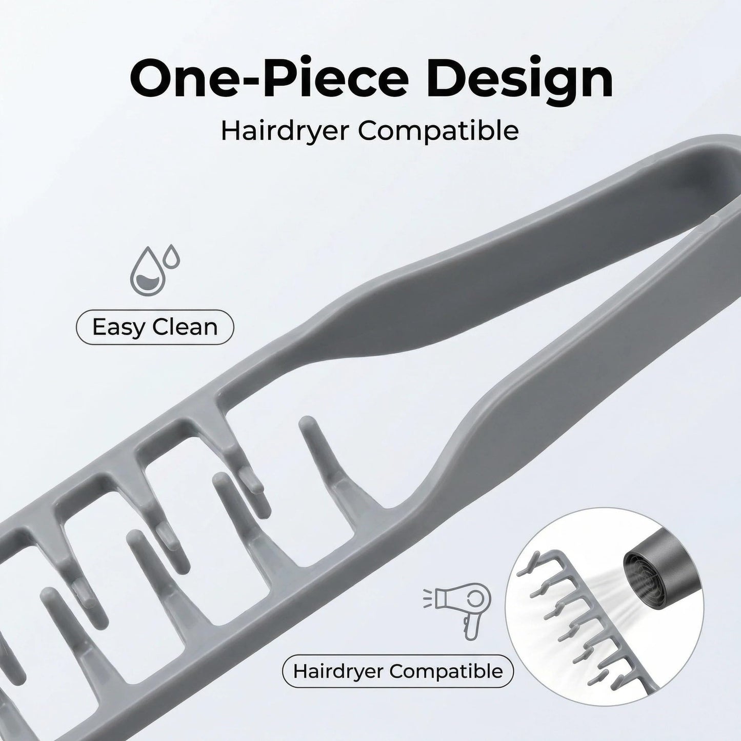 Volumizing Texture Comb, Root Lift & Natural Part Line Styling Tool, One-Piece Design for Easy Cleaning, Hairdryer Compatible for Men & Women