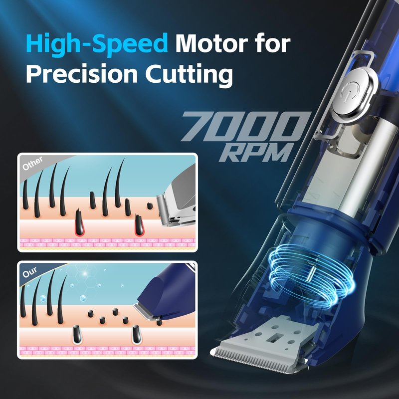 Electric Razor for Men: Manscape Body Trimmer for Mens Gifts, Electric shavers, IPX7 Waterproof, USB-Rechargeable,Replaceable Blade, Blue