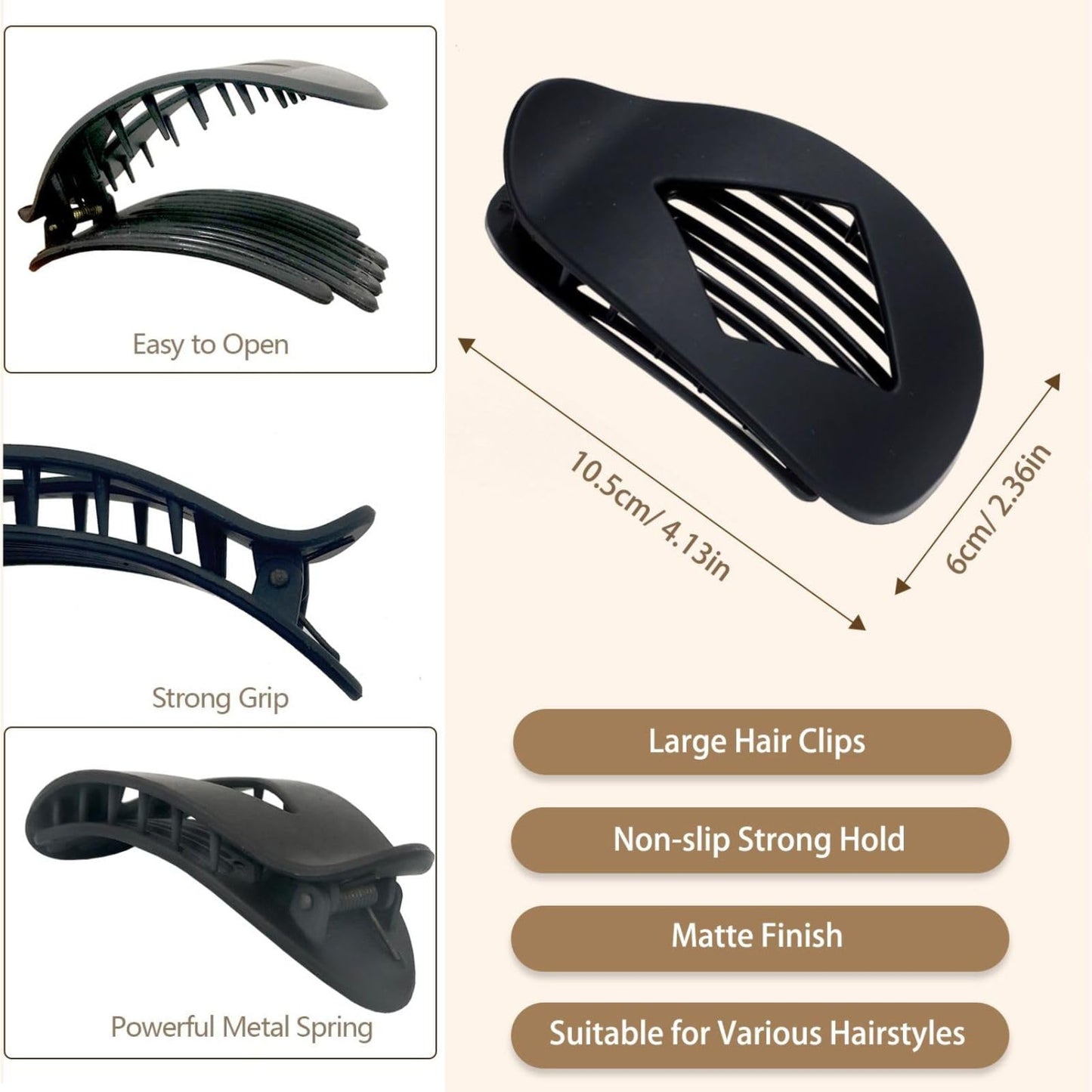 4PCS Duckbill Hair Clips,Simple Elegant Duckbill Hair Clip for Women, Strong No-Slip Grip Flat Hair Clips for Thick Hair,Duckbills Flat Hairs Clips For Women & Girls