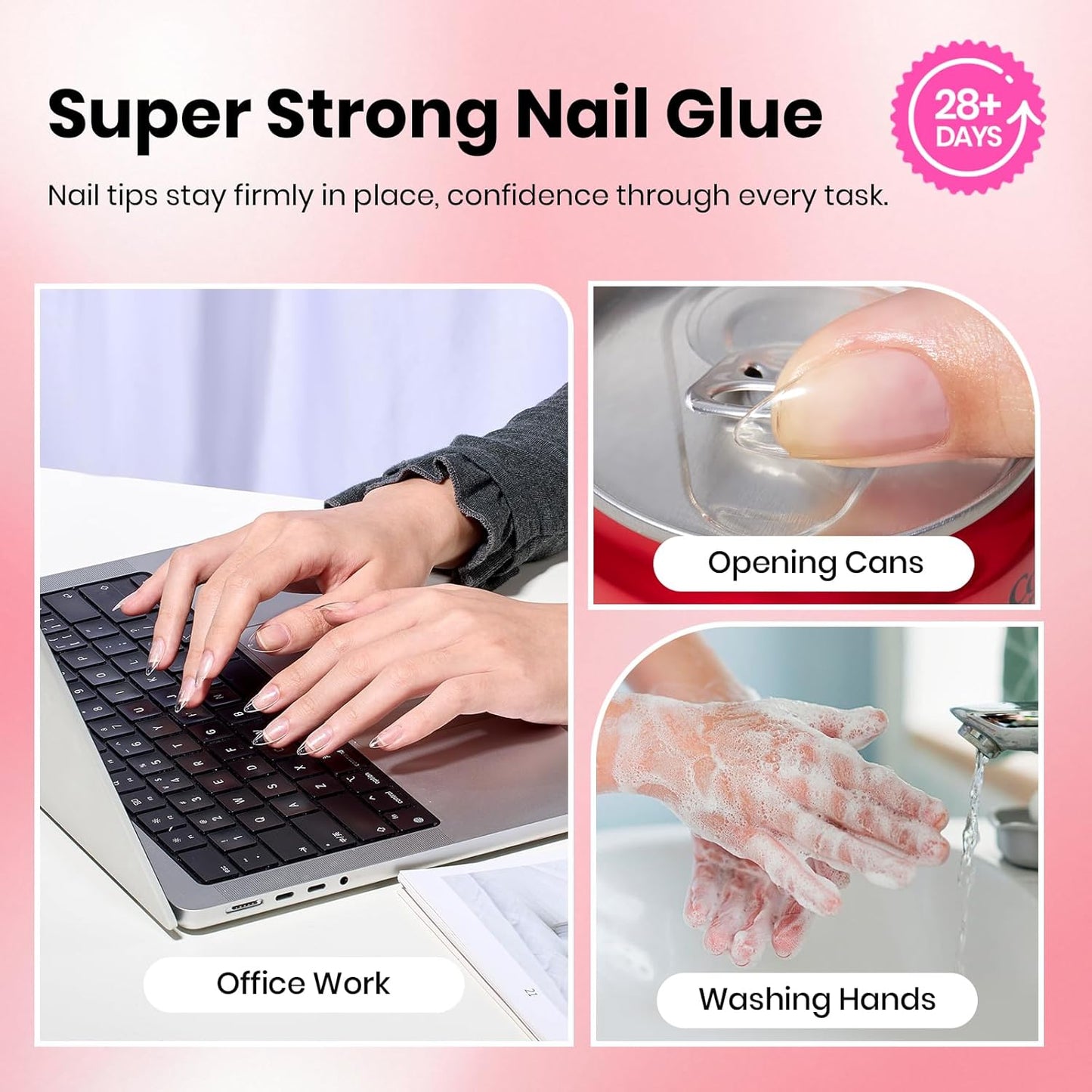 Beetles Press-On Nail Glue - Quick-Drying 10ml Brush-On Adhesive for Acrylic & Fake Nails | Long-Lasting Summer Manicure