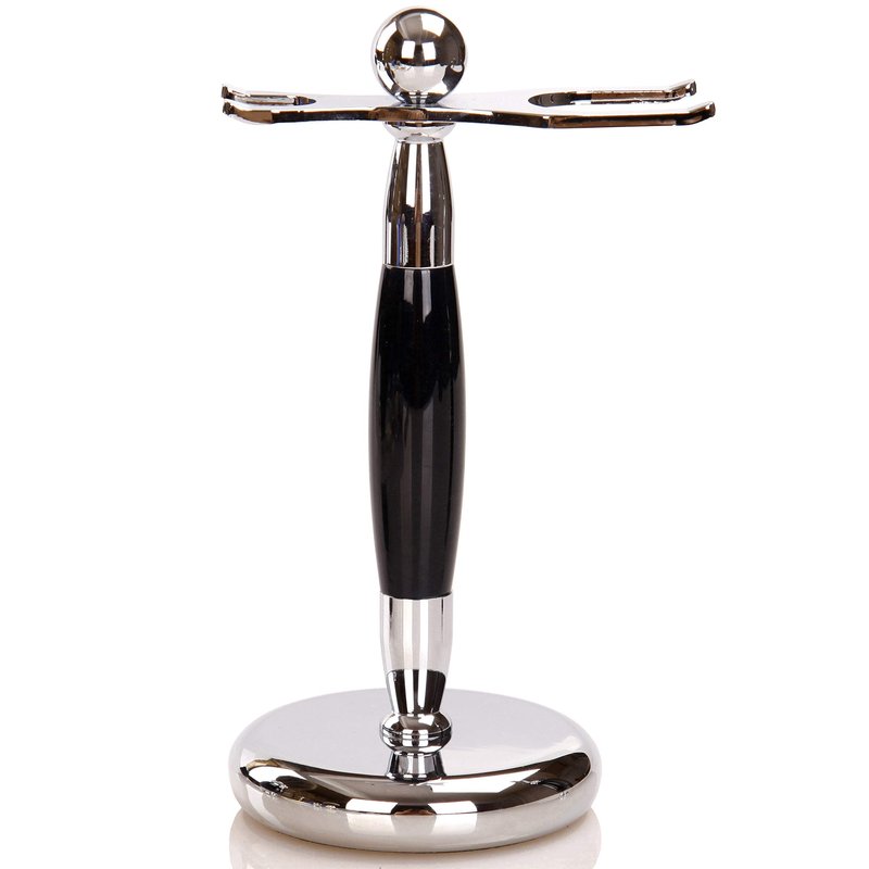 SANWA Grooming Shaving Kit for Men, Deluxe Stainless Steel Shave Razor and Brush Stand with Luxury Shaving Brush Ultra Heavy Acrylic & Steel Handle for Christmas Gift