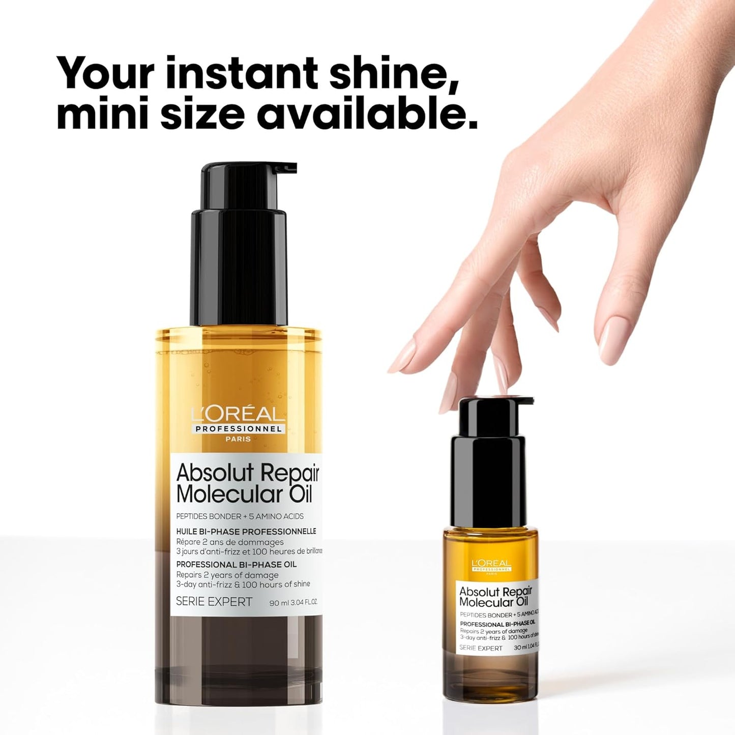 L'Oréal Professionnel Paris Hair Oil - High Shine Bi-Phase Formula, Repairs Damage & Reduces Frizz | Lightweight, Fast-Absorbing