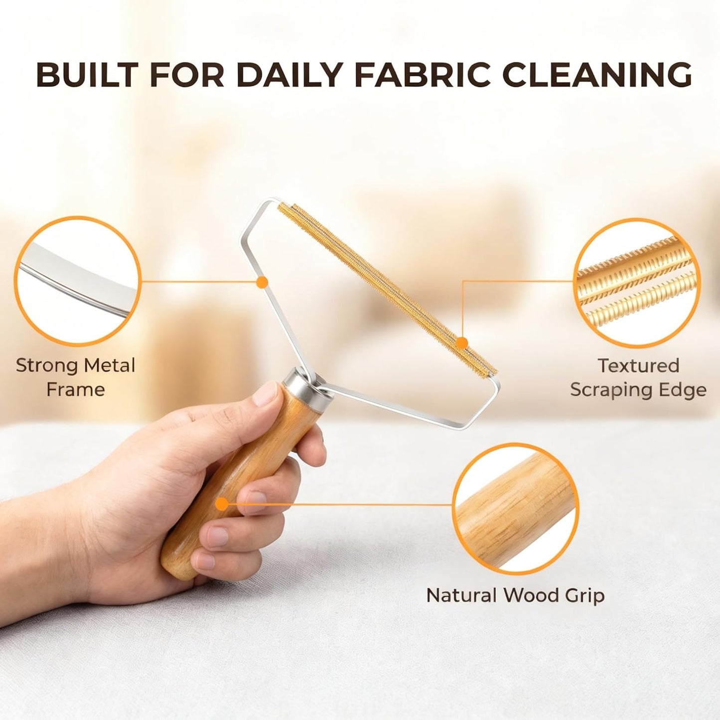 Pet Hair Removal Tool - 2 Pack Carpet Rake & Lint Remover | Manual Dog & Cat Hair Scraper for Home Cleaning