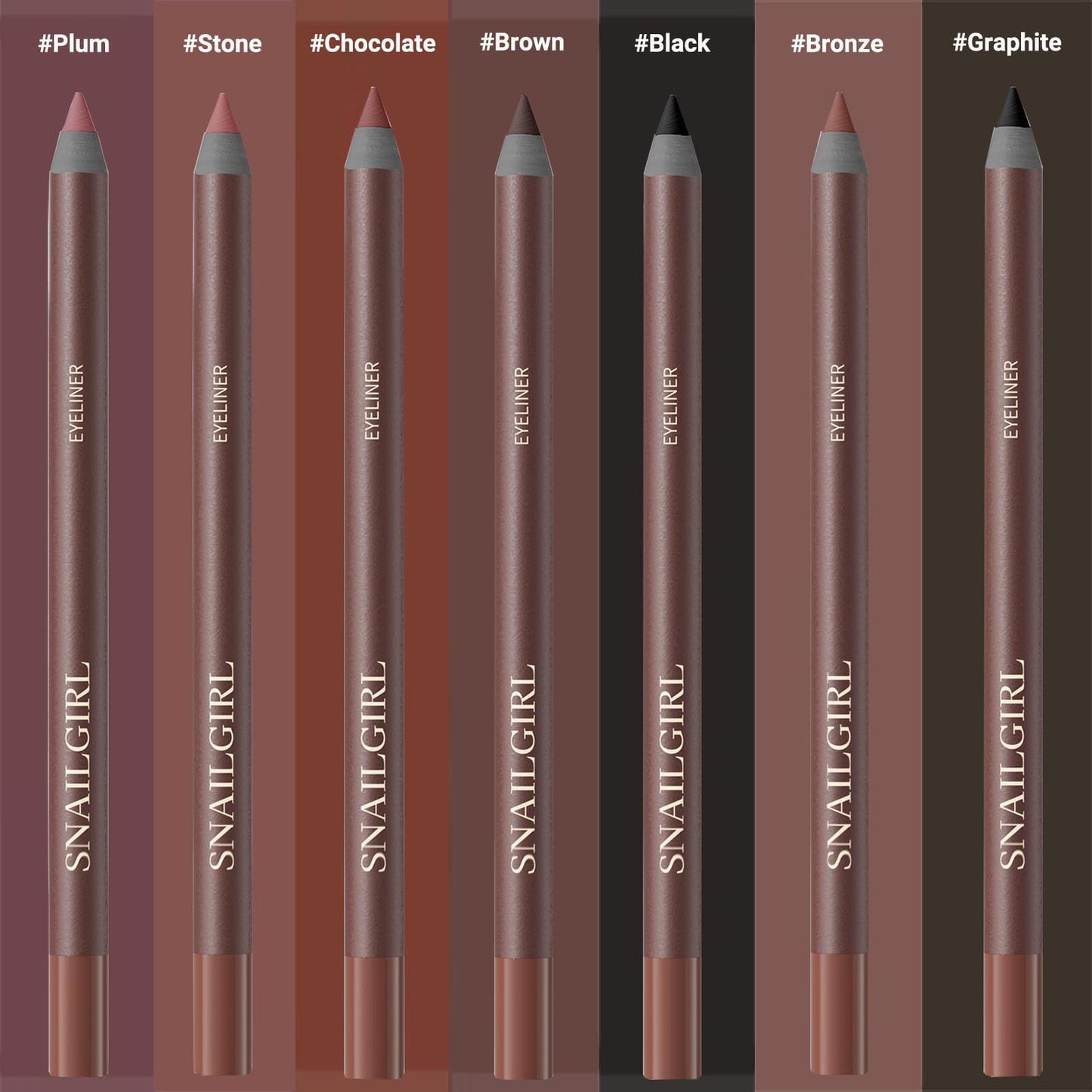 Wiyakwnry Plum Brown Creamy Glide-On Eyeliner Pencil for Mature Eyes, No Tugging or Pulling for Soft & Natural Look,Waterproof Smudge-Proof Long-Lasting with Sharpener