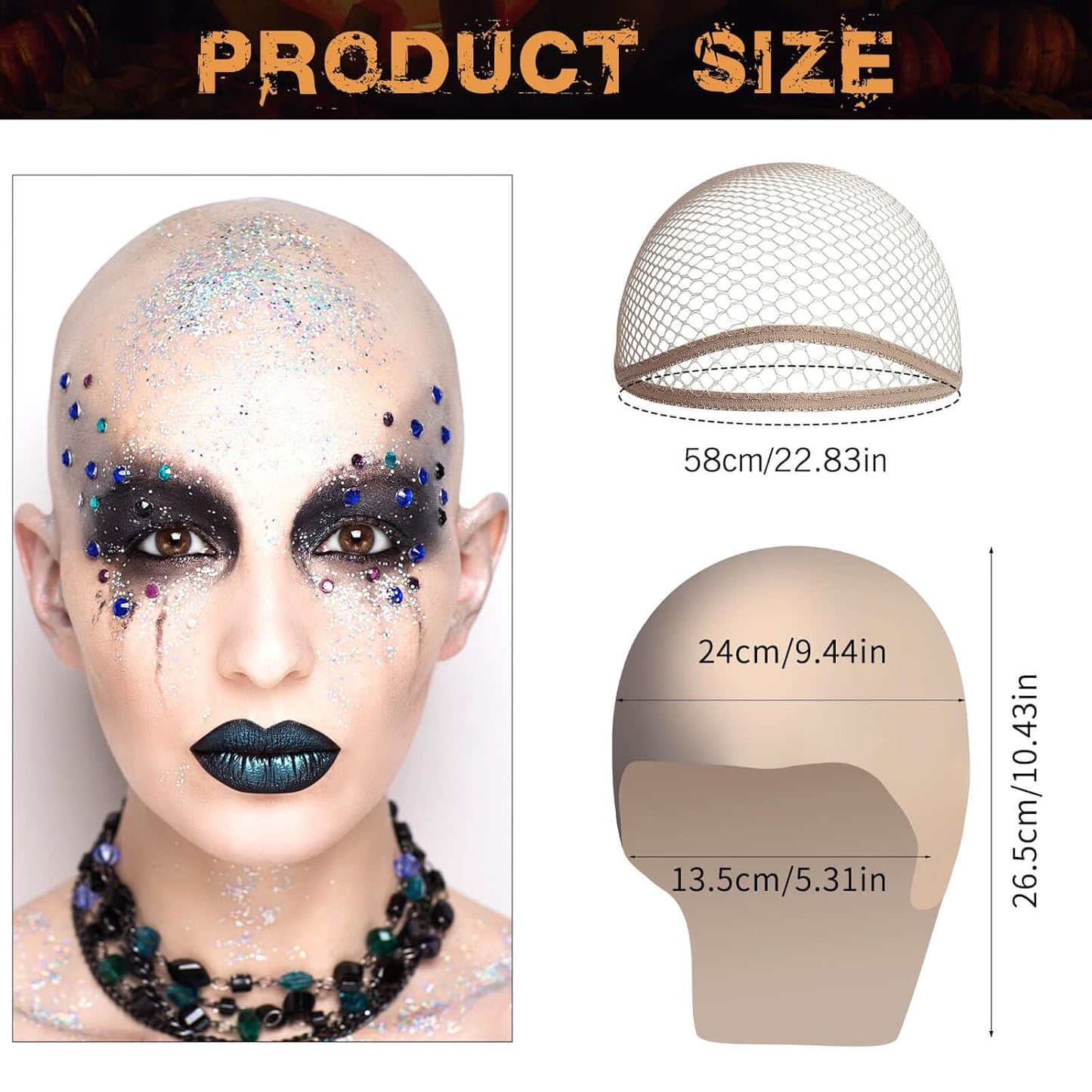 Bald Cap Kit - Complete SFX Makeup Set for Halloween & Cosplay | Professional Tools & Instructions
