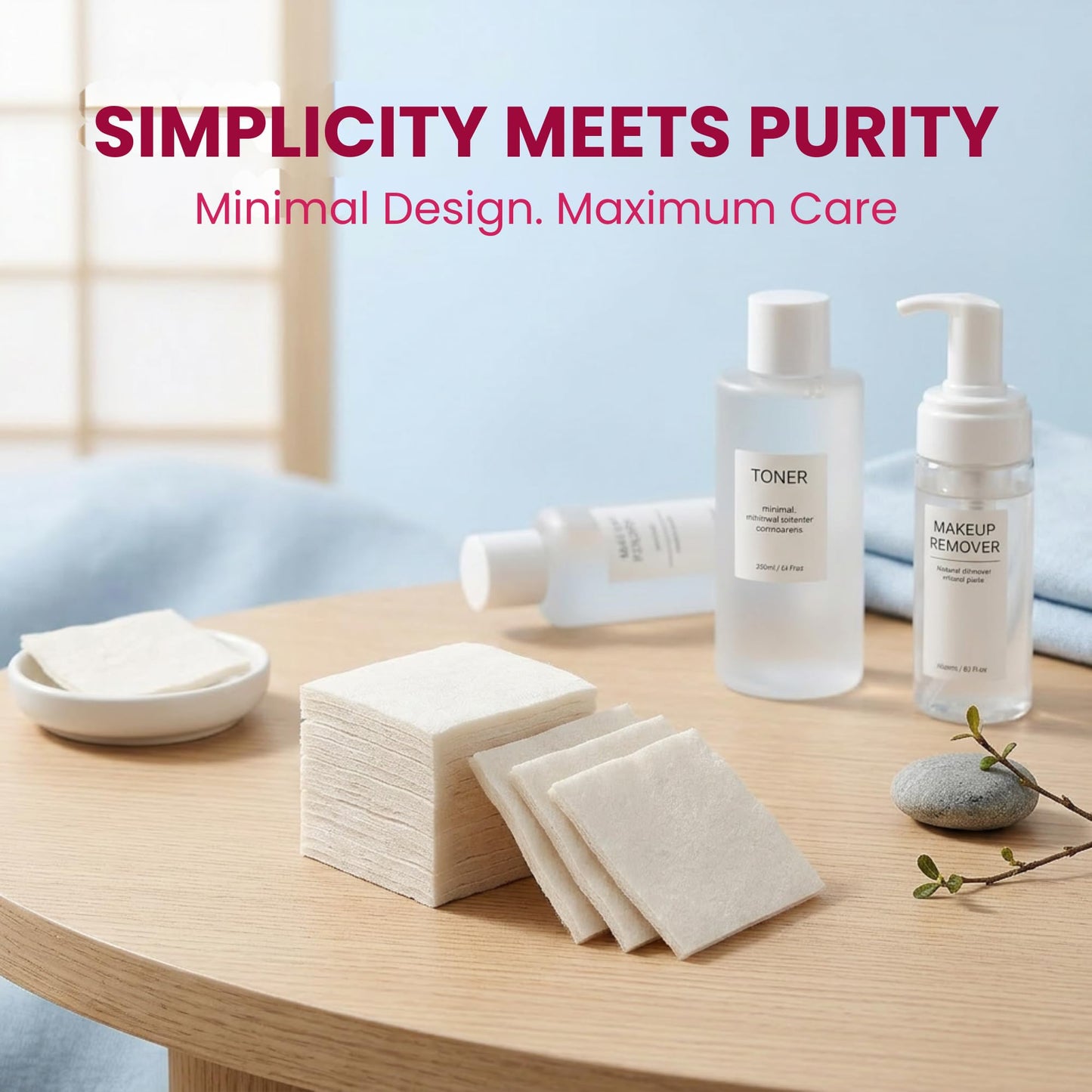 Makeup Facial Soft Cut Japanese Cotton Pads Unbleached 60x50mm – Natural, Lint Free – Multi-Use for Makeup Removal, Toner Application, Skincare, Nail Polish Removal & Baby Care, 189 PCS (White)