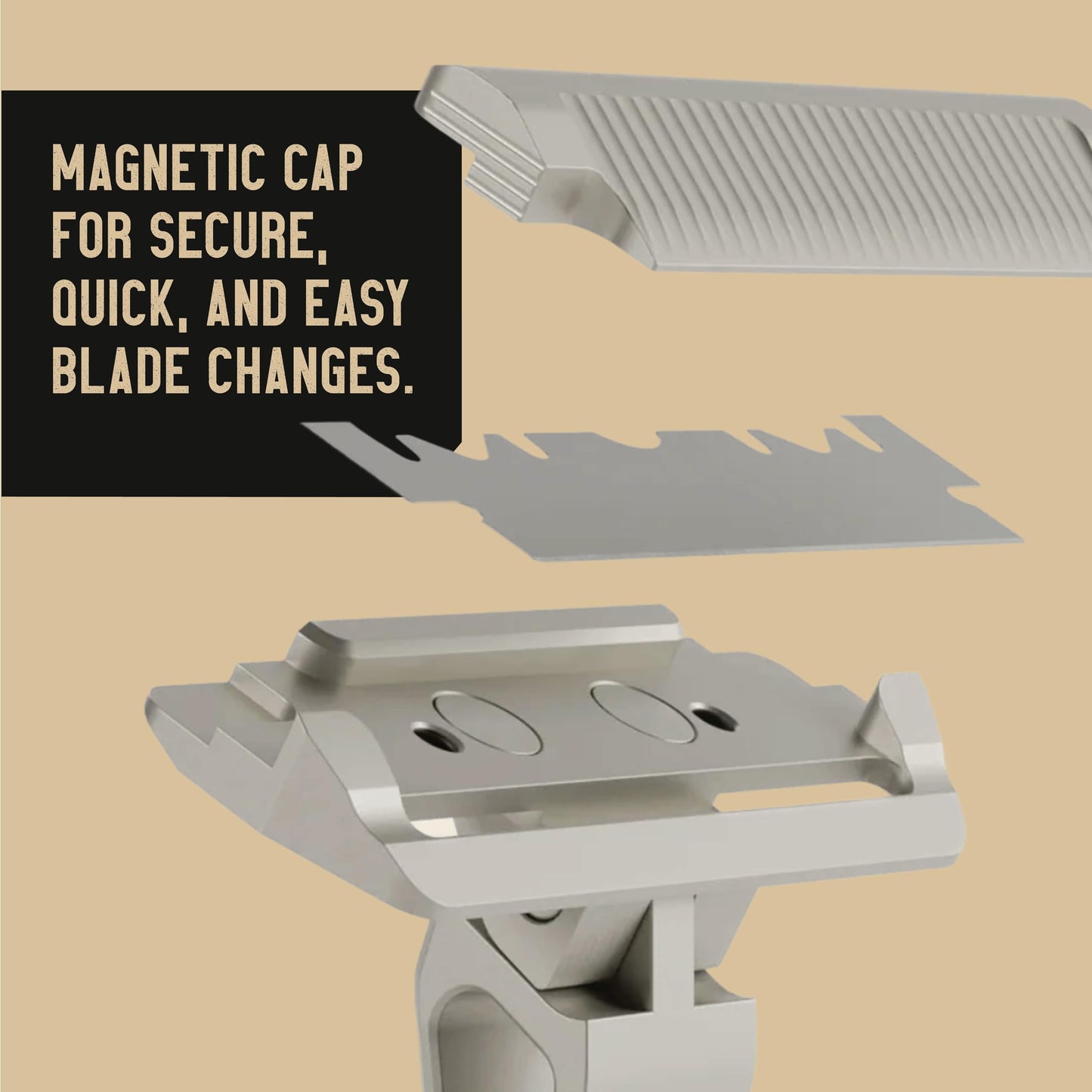PROOF Select Single Blade Razor for Men with Pivoting Head Made in USA - CNC Machined Aluminum Easy Blade Replacement - Includes Genuine Leather Travel Case, Suction Cup Holder and Safety Razor Blades