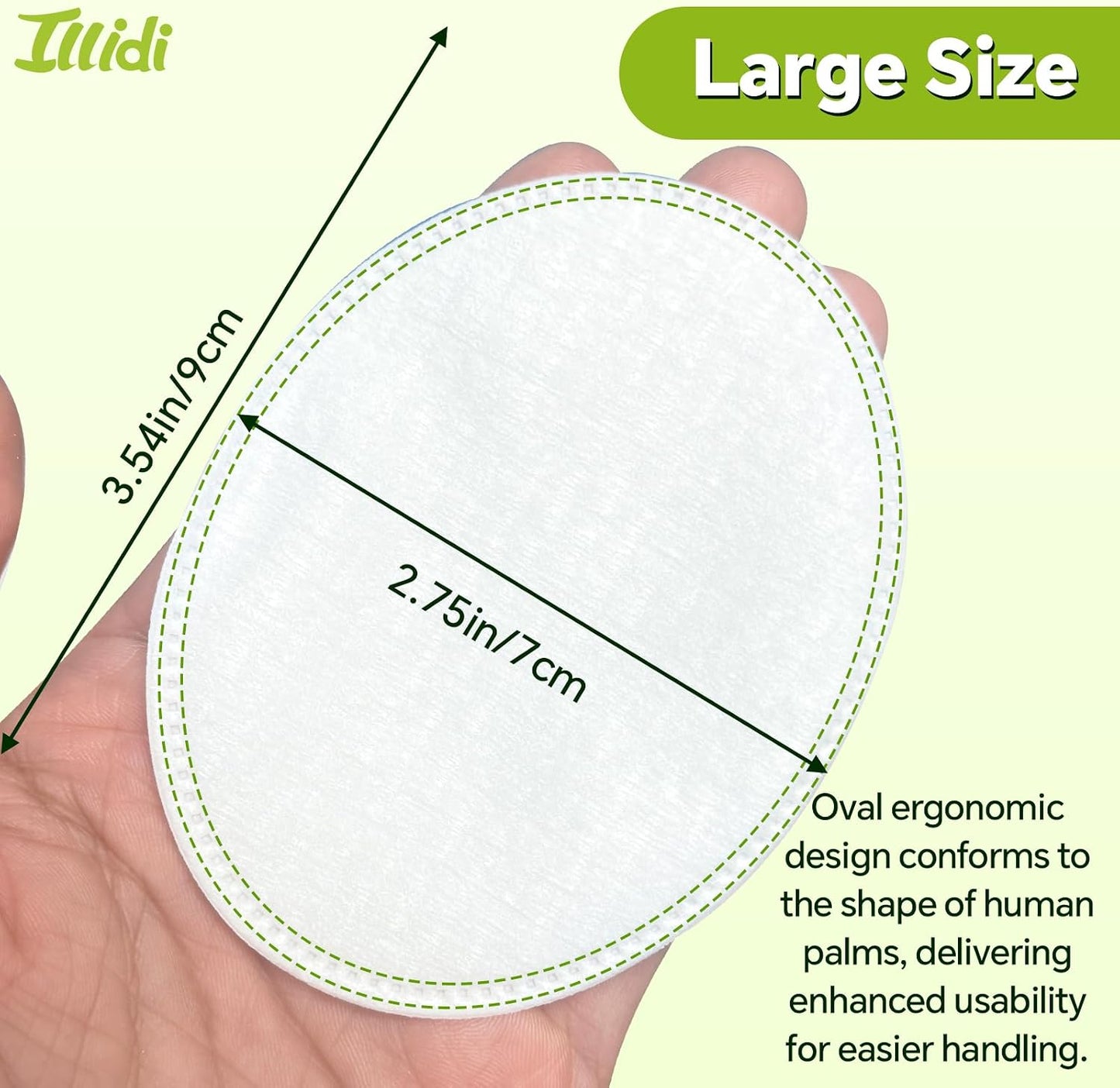 Large Oval Cotton Pads - Multi-Layer Dual-Sided for Makeup Removal & Cleansing | 80 Count