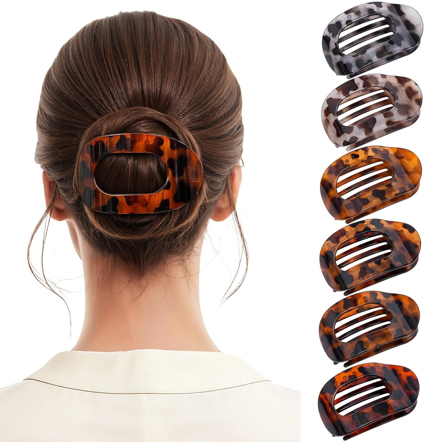 Flat Hair Clips for Women - 6 PCS French Medium Claw Clips for Thick or Thin Hair | Strong Grip Non-Slip Design