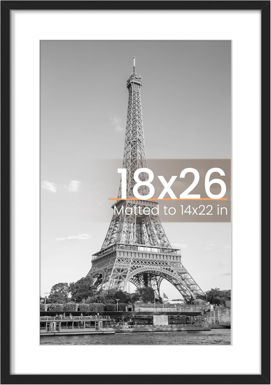 Upsimples 11x14 Picture Frame - Display 8x10 Photos with Mat or 11x14 Without Mat | Black Wall Hanging Frame