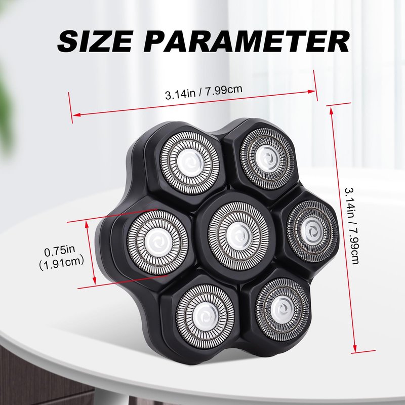 7 Blades Head Shaver Replacement Heads - Magnetic Shaver Replacement Head - Universal Replacement Heads 2pcs