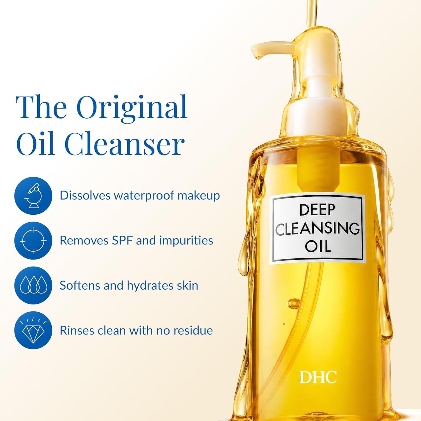 DHC Deep Cleansing Oil - Makeup Remover for All Skin Types | 4.1 fl. oz. Residue-Free Formula