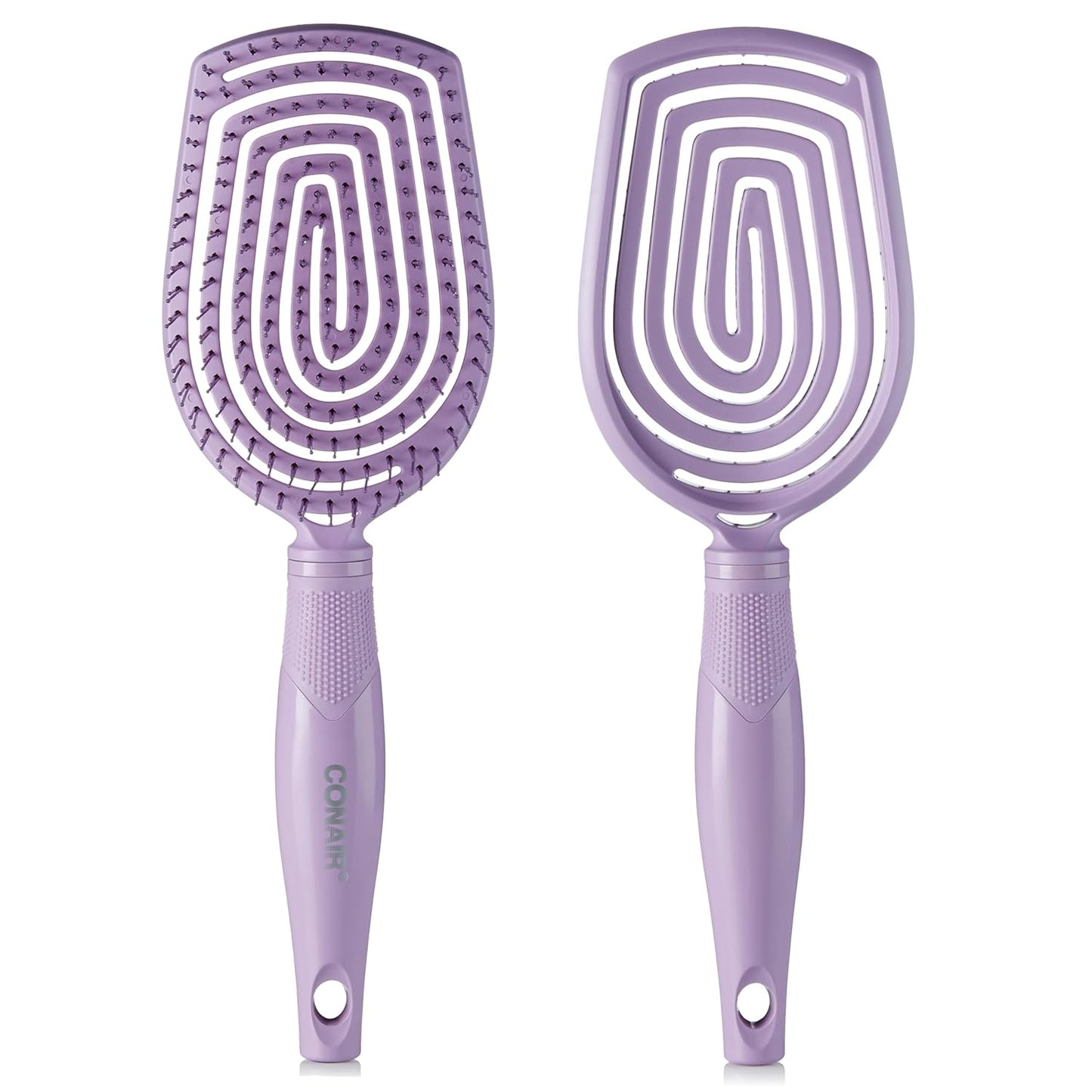 Conair Scalp Care Detangling Hairbrush | Curly Hair Brush & Scalp Massager for All Hair Types - Black Onyx