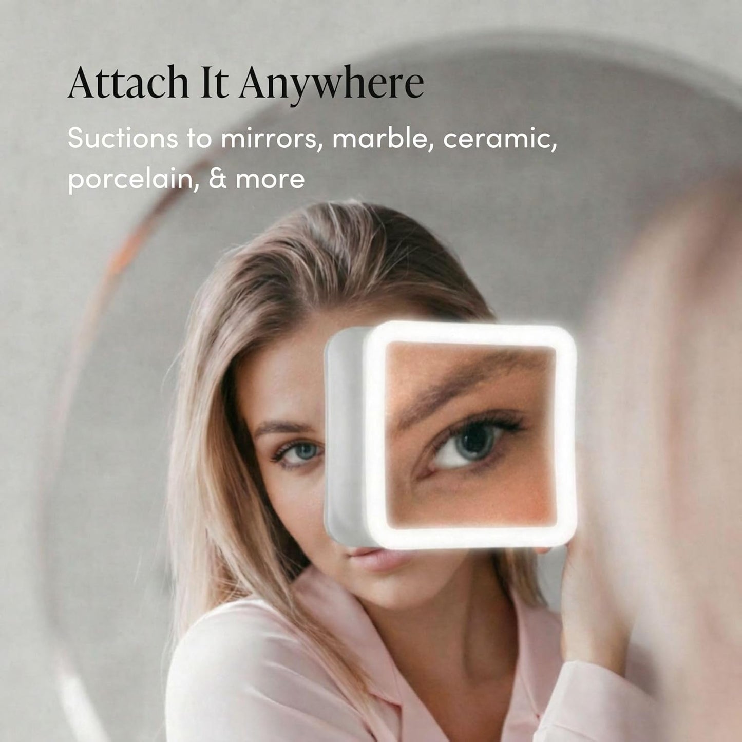 Fancii 20x Magnifying Makeup Mirror - LED Lighted, Rechargeable, 7-Inch | Dimmable, 3 Light Settings, 360° Rotation
