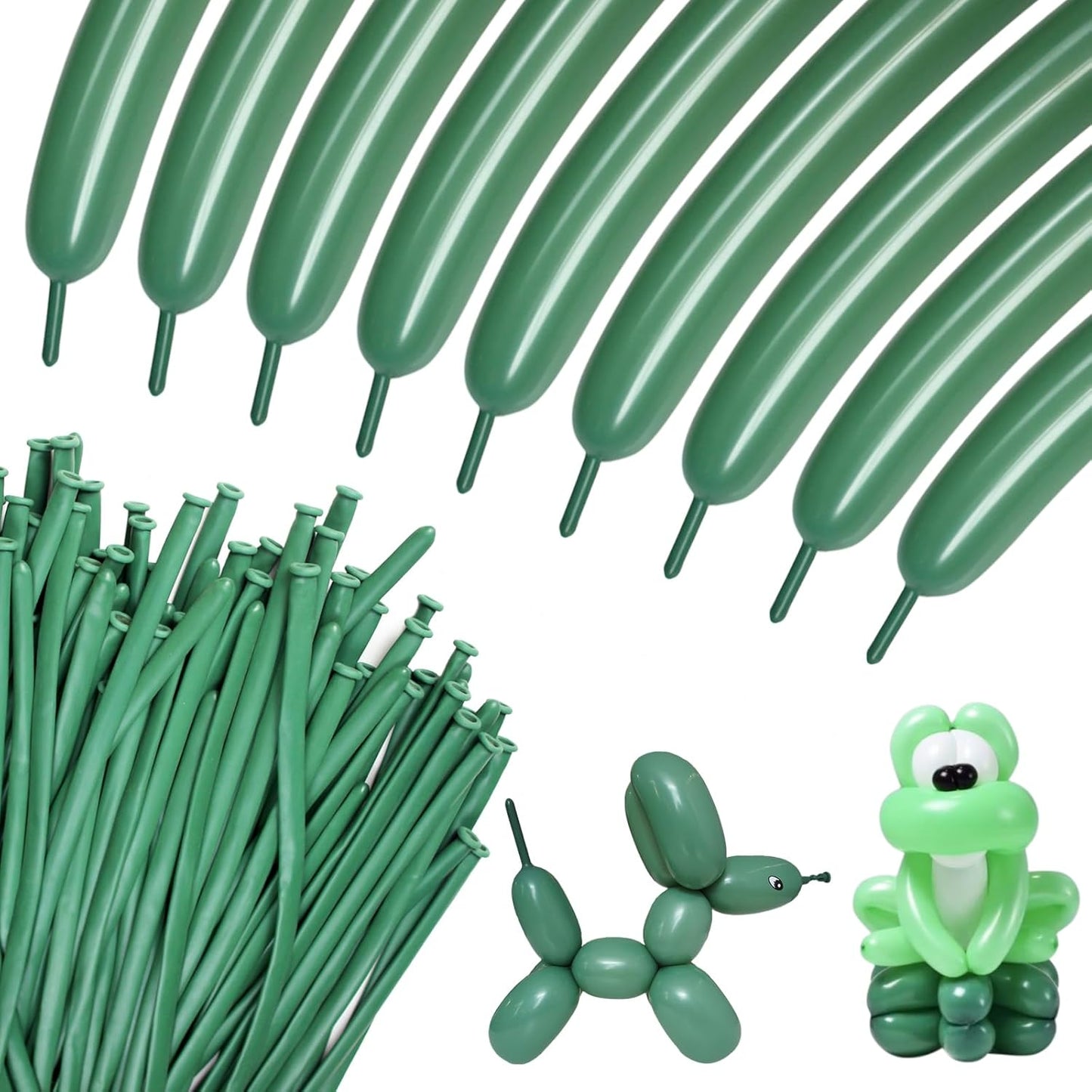 Clear 260 Balloons - Premium Long Skinny Latex Balloons for Animal Creations | 100 Pcs for Kids' Parties