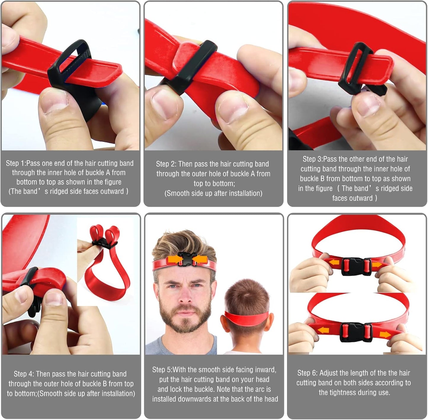AOMGD Neckline Shaving Template - Adjustable Hair Trimming Guide for DIY Haircuts | Portable Red Tool