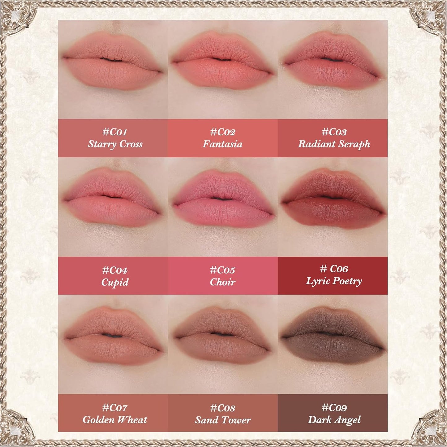 Little Angel Matte Lipstick - Ultra Silky Vegan Lip Mud Stick | Long Lasting Moisturizing Formula, Velvety Brown (C07 Golden Wheat)