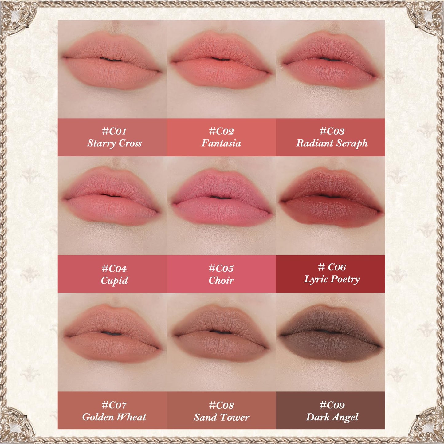 Flower Knows Little Angel Matte Lipstick,Super Soft & Ultra Silky Lip Mud Stick,Long Lasting & Moisturizing Vegan Lip Makeup for Girls&Women,Velvety Pink Finish(C06 Lyric Poetry)