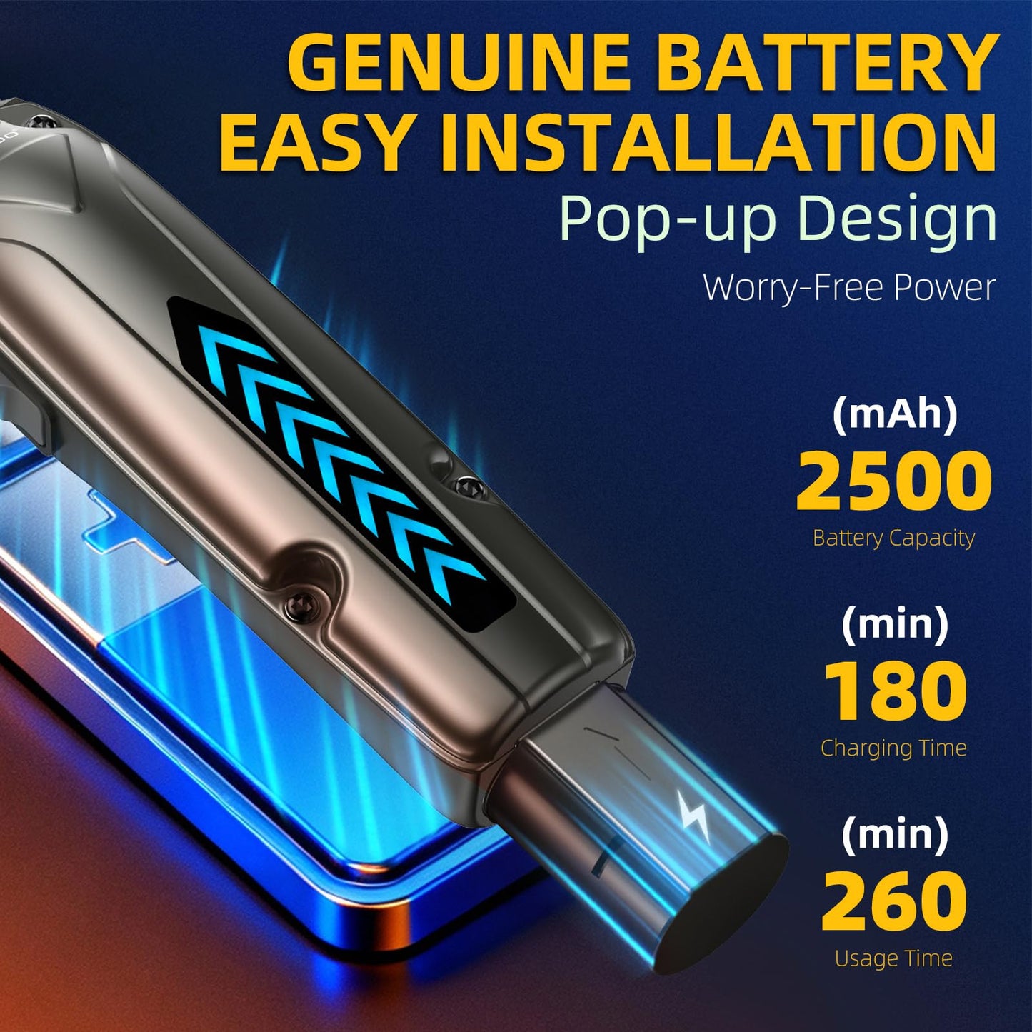 KIKIDO Professional Hair Clippers for Men, Professional Barber Clippers and Trimmer Set, Cordless Hair Clippers for Hair Cutting with Package Case, with Interchangeable Battery.