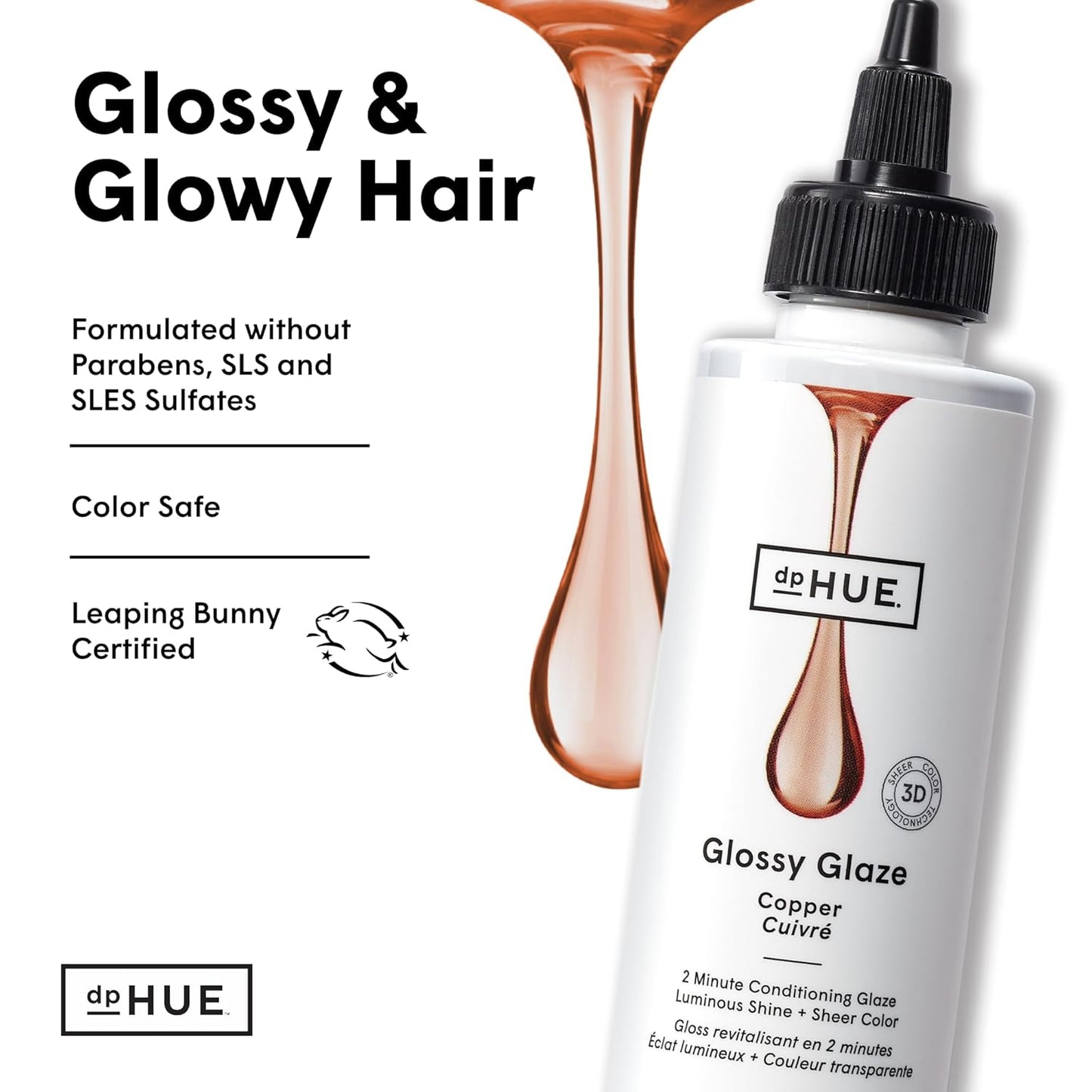 dpHUE Glossy Glaze | Caramel In-Shower Liquid Hair Gloss for Luminous Shine - Paraben & Sulfate Free