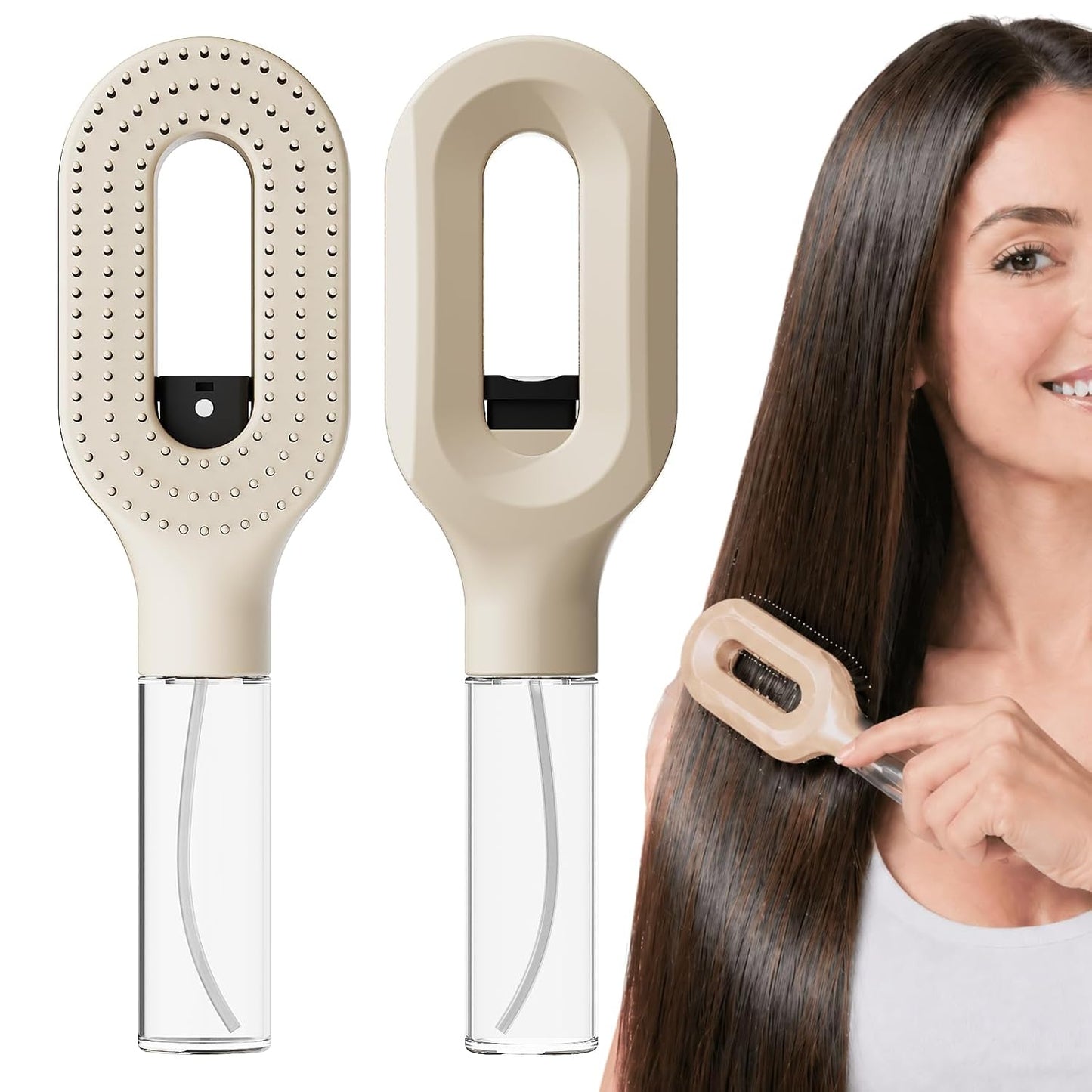 Hot Pink Hair Brush - Fine Mist Detangling Tool for Curly Thick Hair | Cute Wet & Dry Styling Accessory