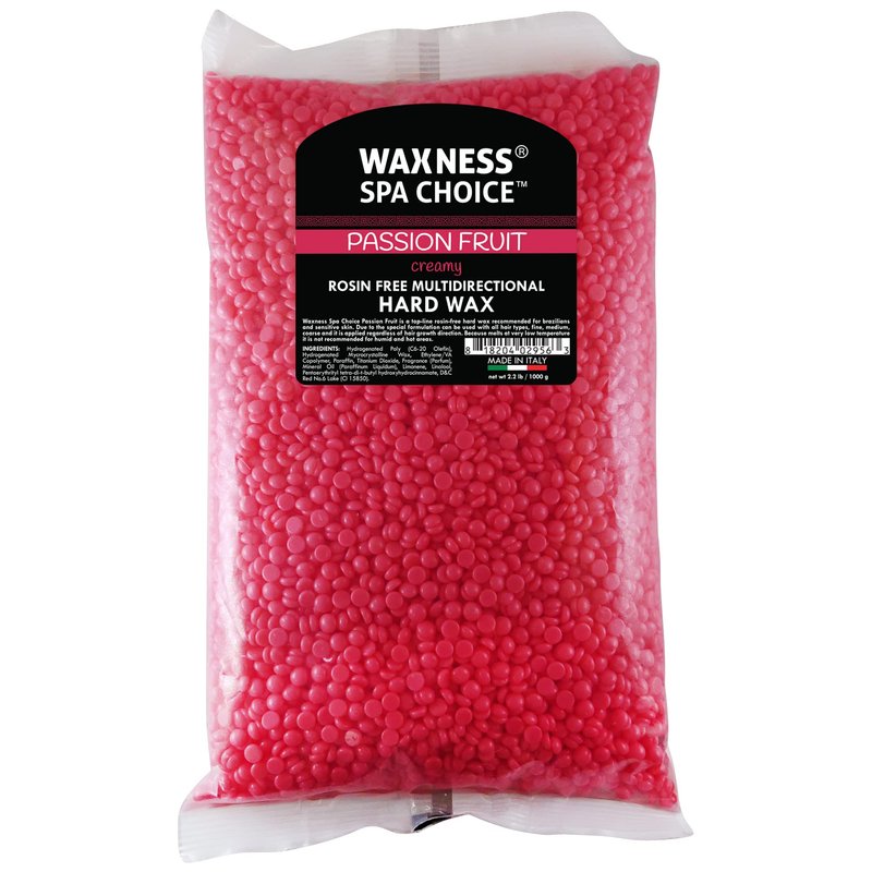 Waxness Spa Choice Rosin Free Multidirectional Hard Wax Passion Fruit 2.2 lb / 1 kg Pack of 2