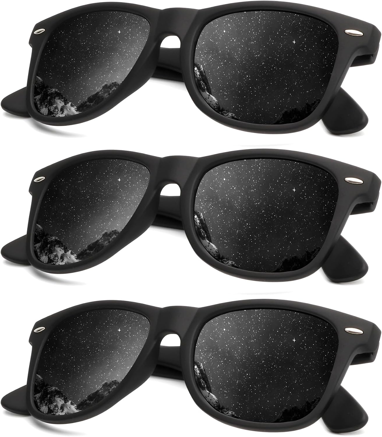 KALIYADI Polarized Sunglasses - Matte Finish, UV Blocking, Color Mirror Lenses | 3-Pack for Men & Women