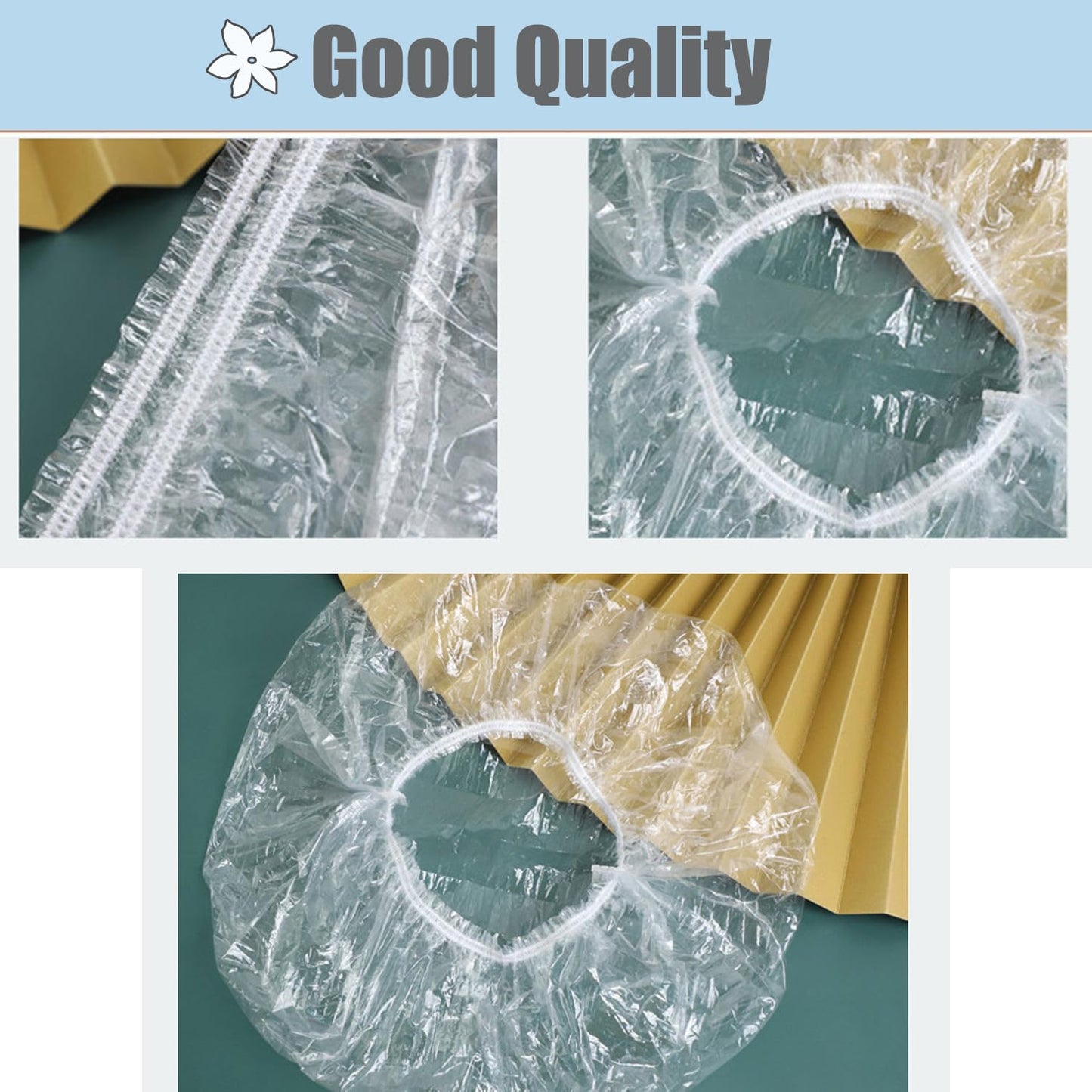 Disposable Shower Caps - Large 50cm Unisex Waterproof Hair Caps | Reusable Thin Design for Deep Conditioning