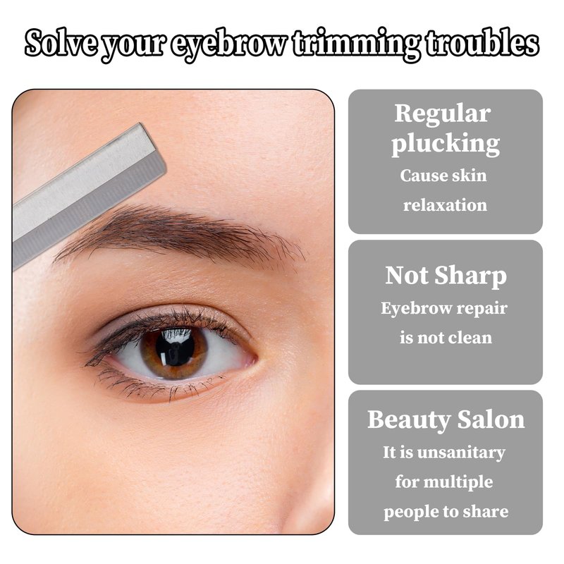 Straight Razor Blades, 100 Pcs Carbon Steel Single Edge Razor Blades Disposable Safety Eyebrow Razors Eyebrow Trimmer Facial Hair Removers Shaving Tools for Men and Women
