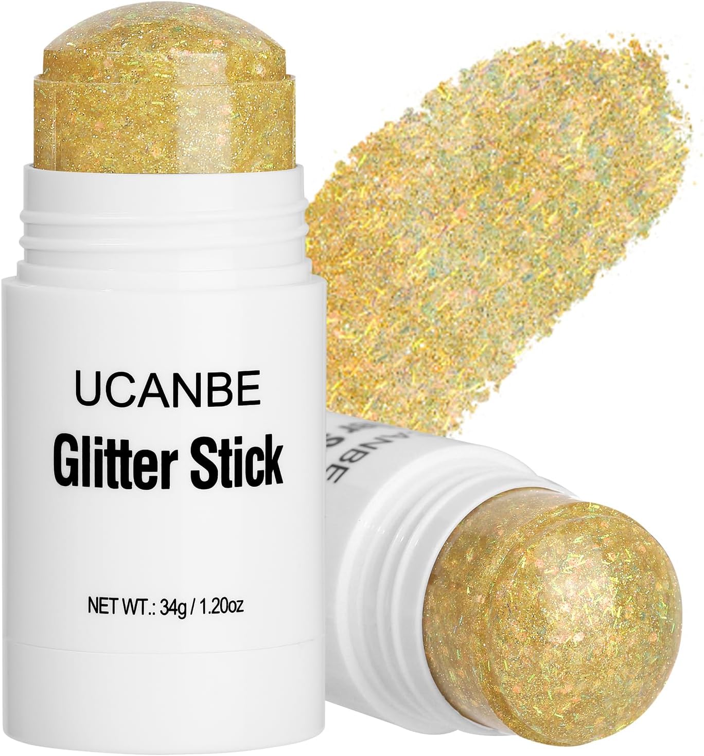 Body Glitter Stick - Red White Blue Face & Hair Makeup for Festivals | 1.2 oz Chunky Glitter