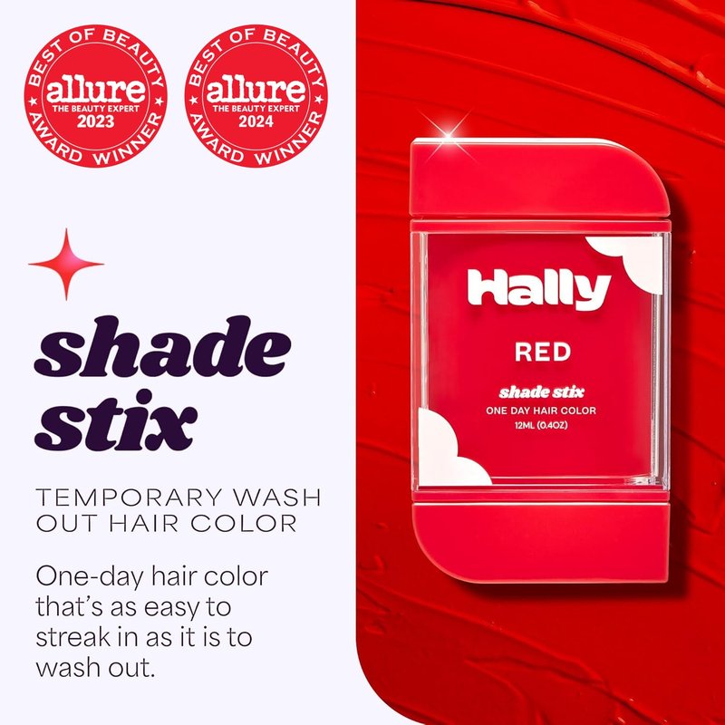 Temporary Hair Color Stix - Washable Red Hair Chalk for Kids, Teens & Adults | 12 ml for Festivals & Parties