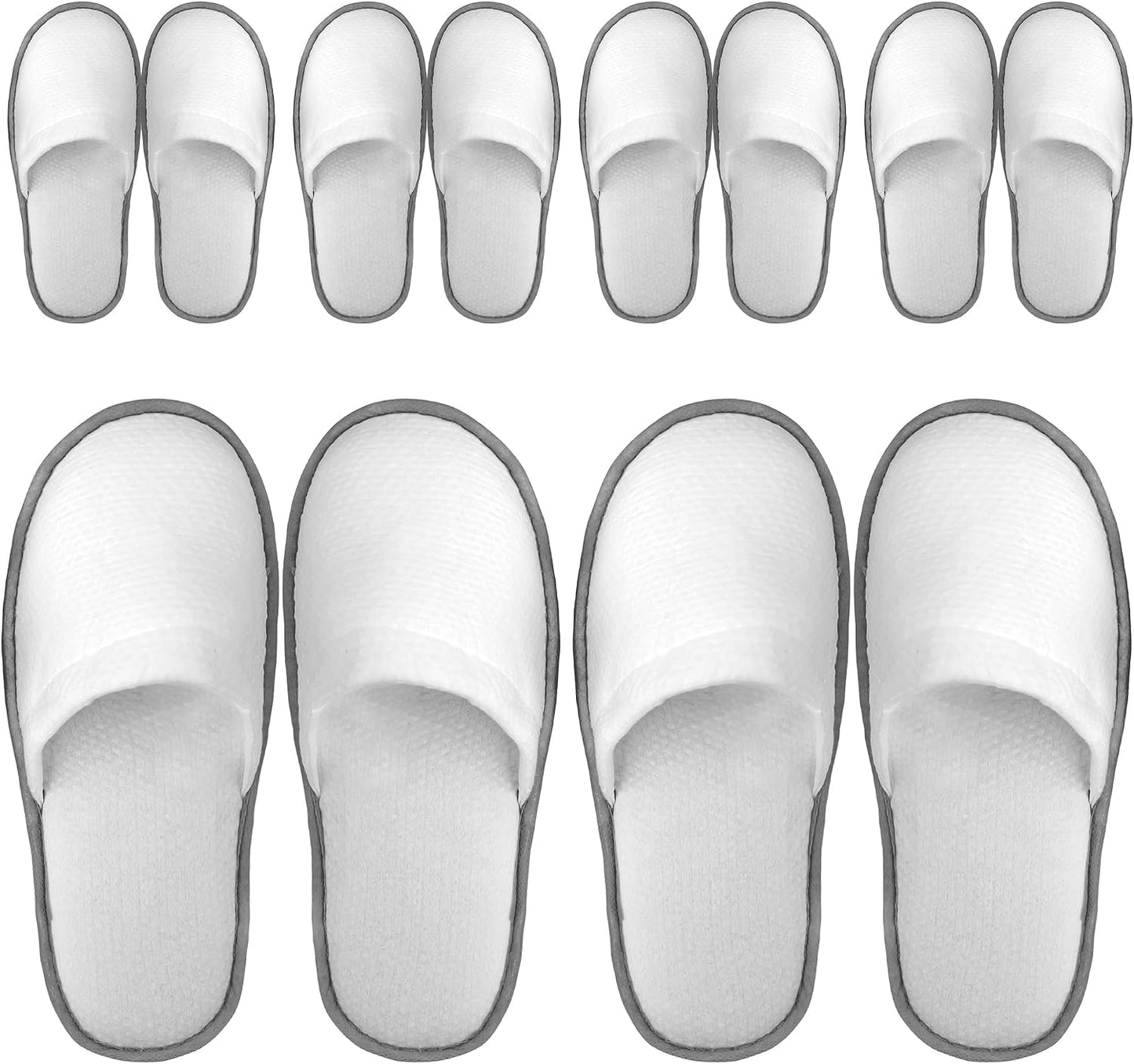 Disposable Slippers - Cotton Fleece Guest Slippers with Non-Slip Sole | 6 Pairs for Home, Hotel & Travel