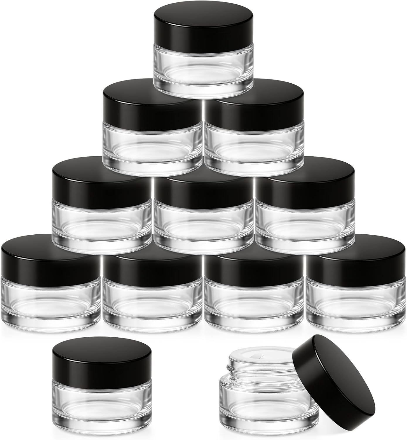 Amber Glass Lotion Jars - 36 Pack 4 oz Refillable Containers with Lids & Inner Liners | Ideal for Creams & Scrubs