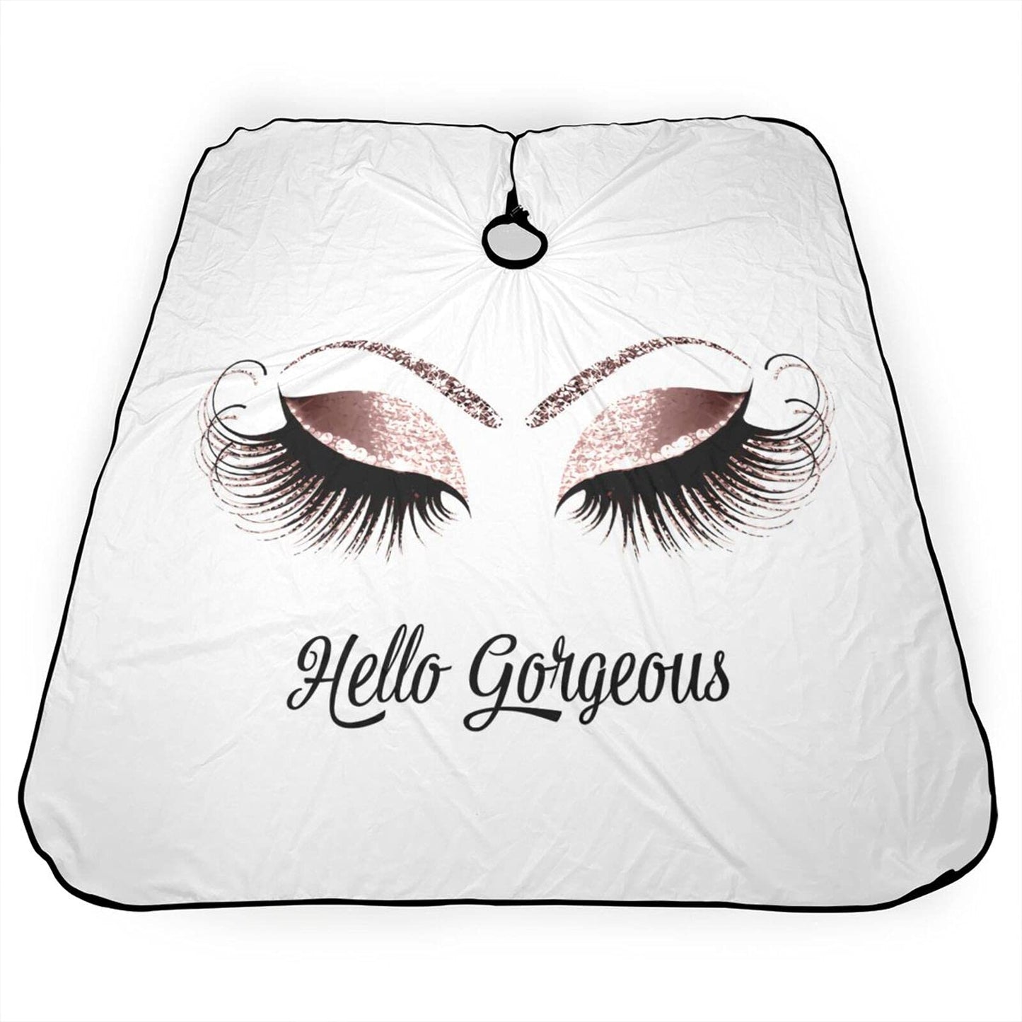Carwayii Barber Cape Hello Girl Gorgeous Glitters Eyelash Professional Salon Apron Water Resistant Hair Cutting Cape Anti-Static Cosmetology Supplies Easy Clean Barbershop Kits For Women -55''X66''