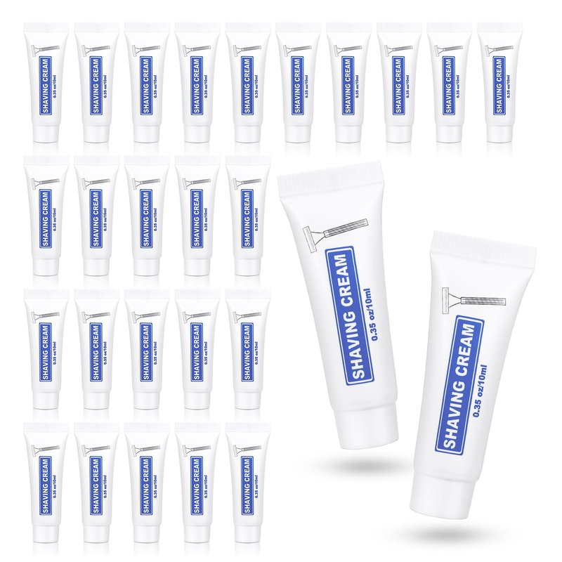 200 Pack Travel Size Shaving Cream Bulk,10ml/0.35fl oz Individually Wrapped Mini Disposable Shaving Cream in Bulk 1.2x2.8 inch Travel Size Toiletries Amenities for Guests,Homeless,Charity