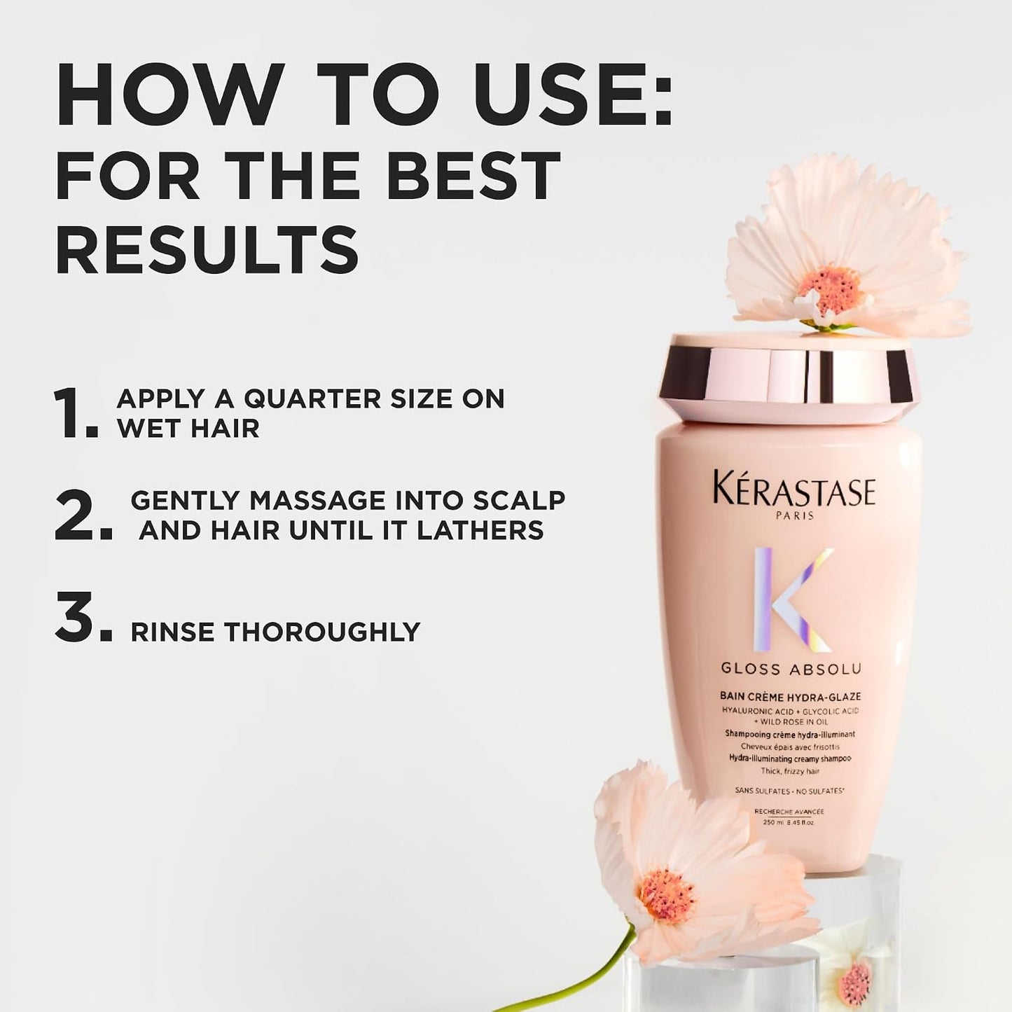 Kérastase Gloss Absolu Shampoo Refill Pouch - Sulfate-Free Anti-Frizz Formula for Thick Hair | 16.9 Fl Oz