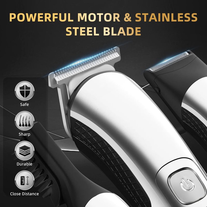 Beard Trimmer for Men, 20 Length Settings, Waterproof Electric Razor for Men, Hair Trimmer, Nose Hair Trimmer, Cordless Hair Clippers, All-in-One Grooming Kit