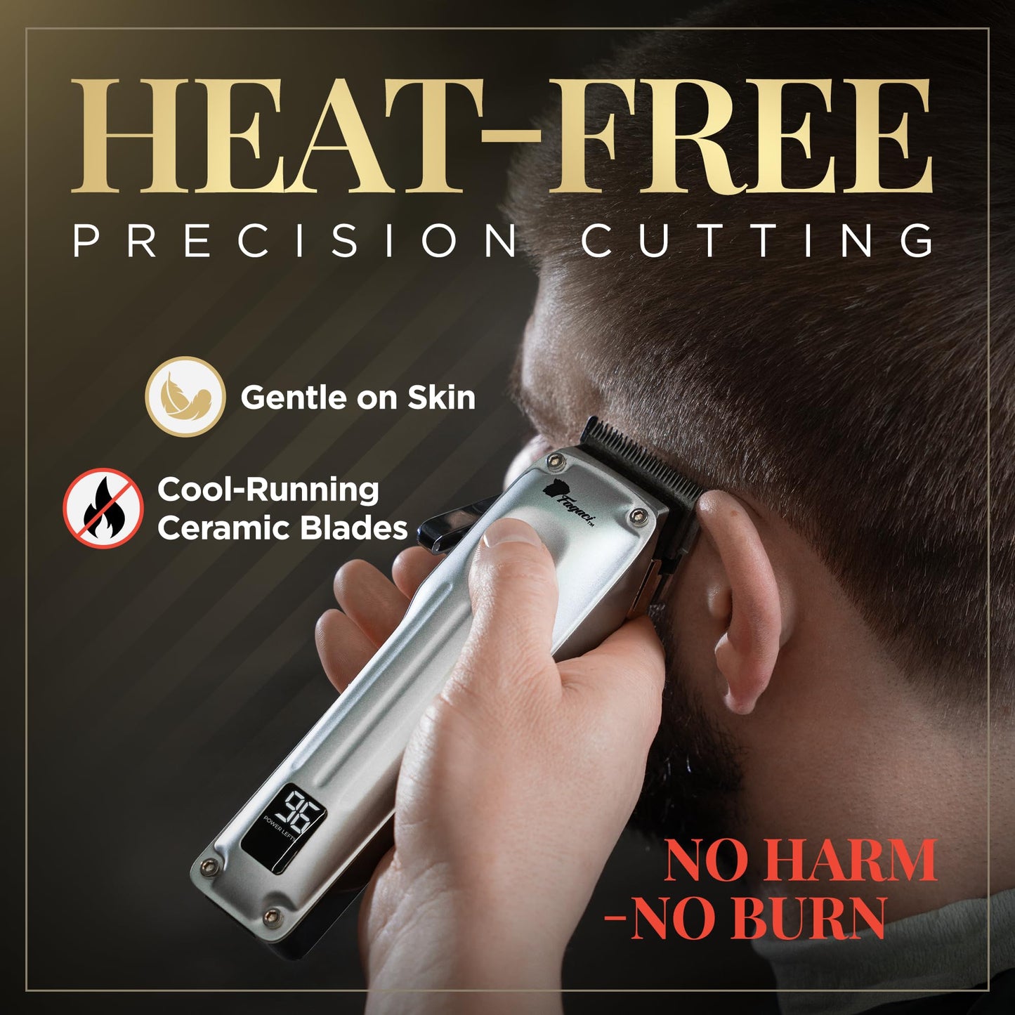 Fagaci Professional Hair Clippers for Men, Cordless Barber Kit, Brushless